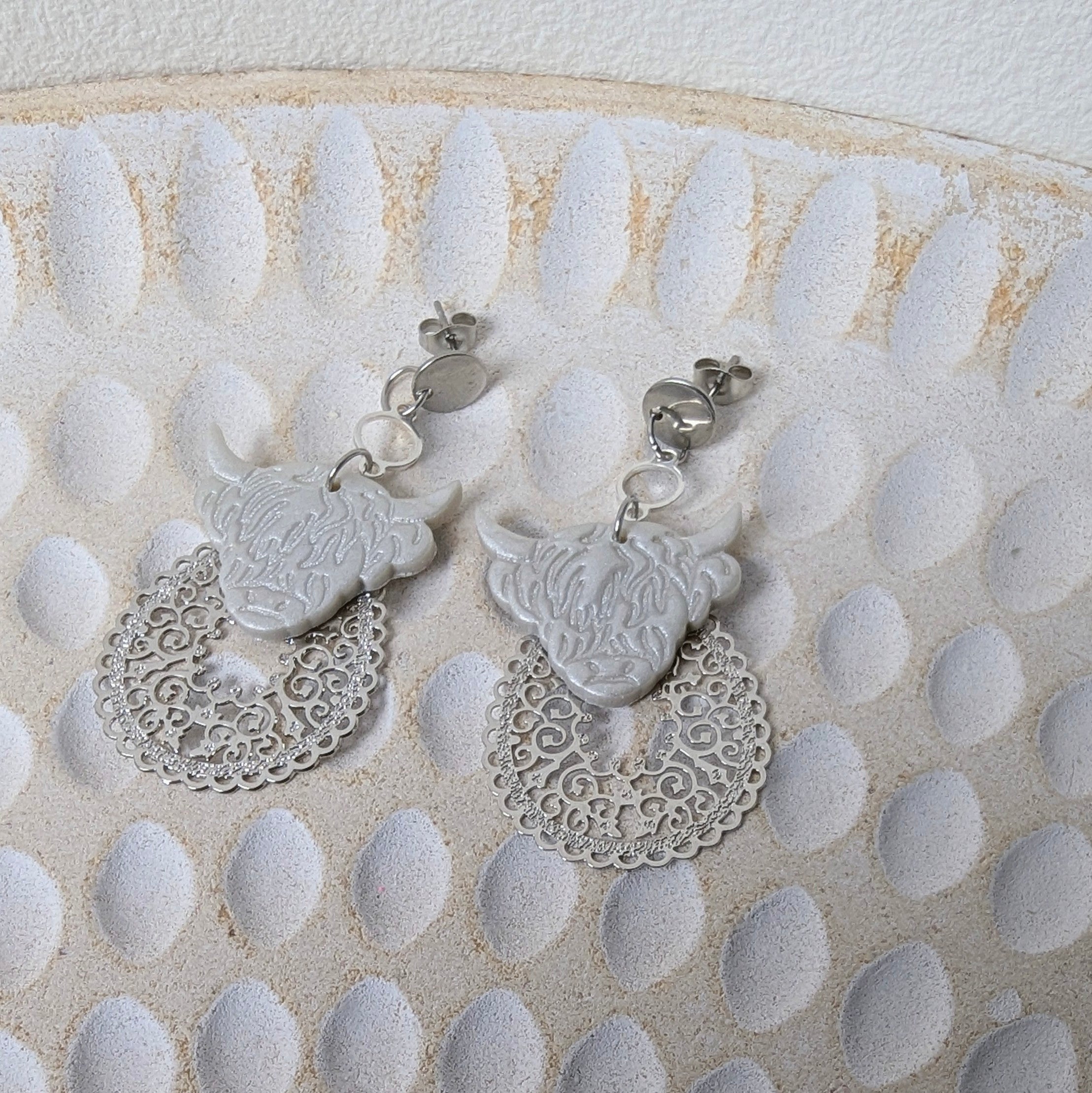 Highland Cow Earrings. Free shipping!