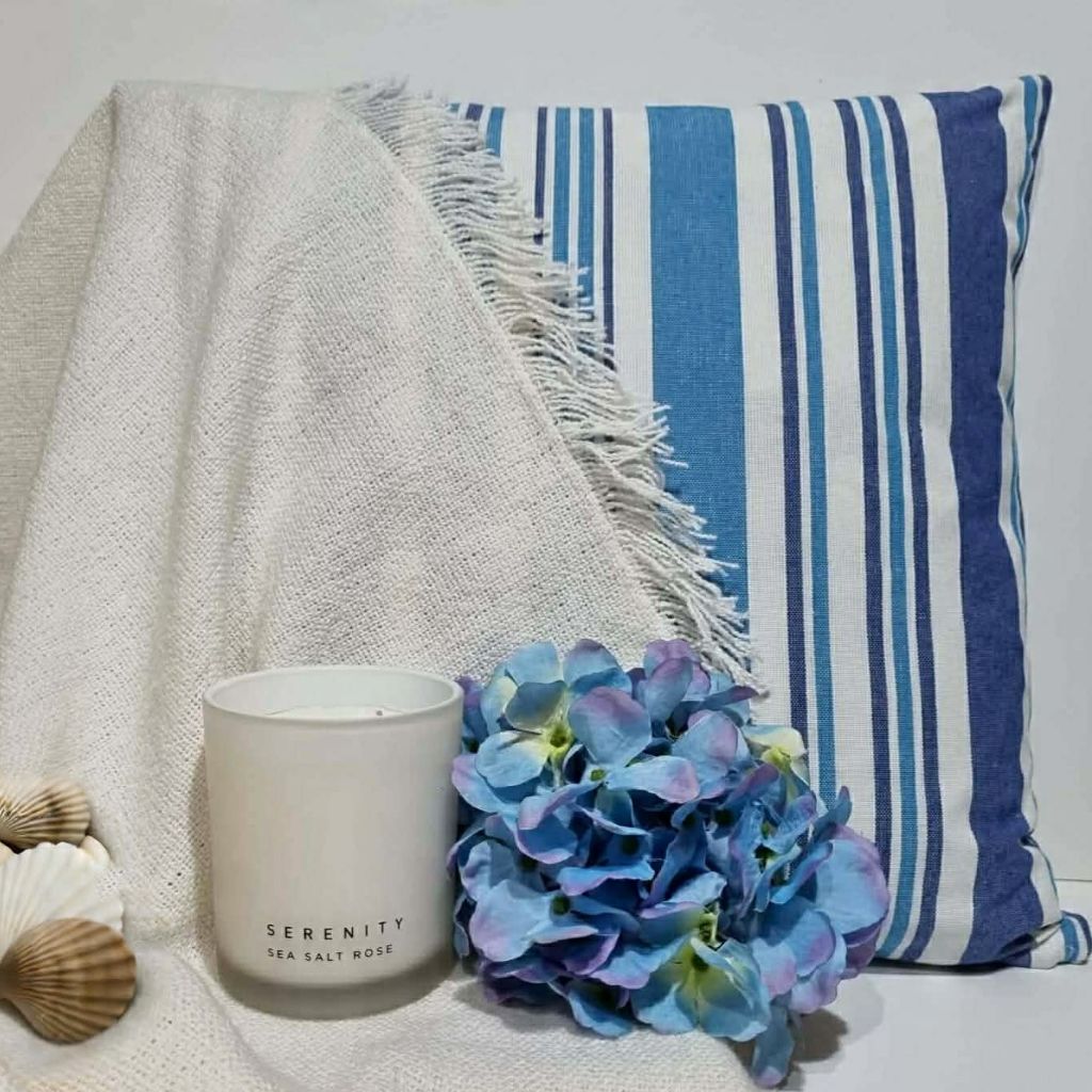 Blue and Bhite Striped Cushion Covers-Coastal Living-Hamptons Decor-45x45cm