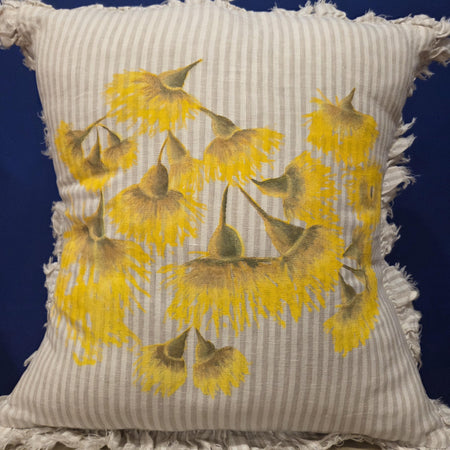 Honey Box Blossoms French Linen cushion covers- hand printed & hand painted