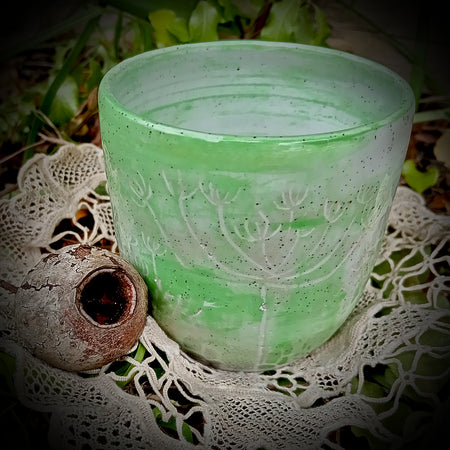 'Spring in the garden' green cup
