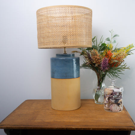 Stoneware Cylinder Table Lamp in Reef X-Large