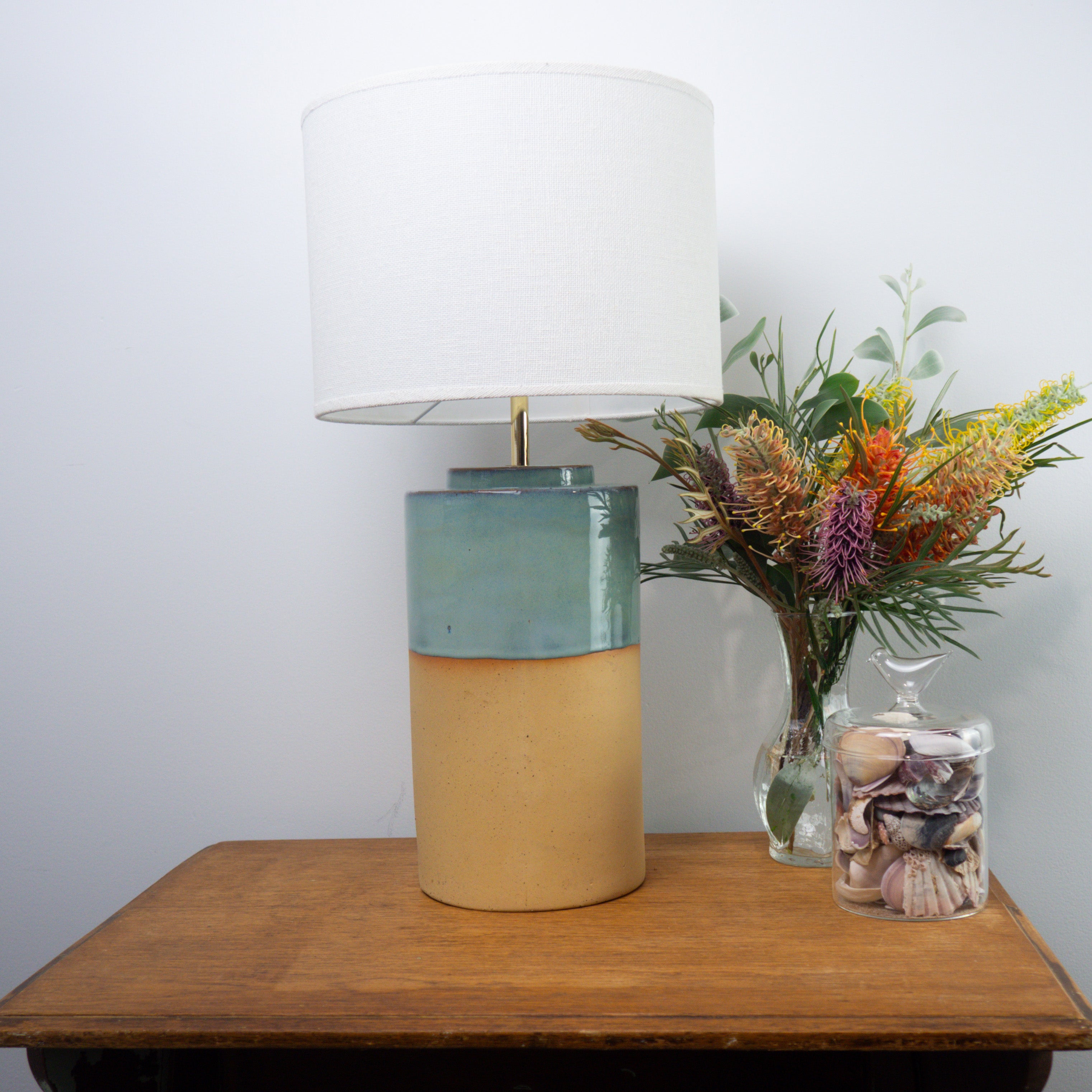 Stoneware Cylinder Table Lamp in Fingal X-Large