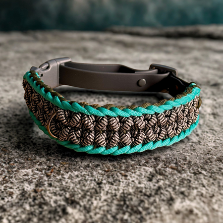 Ocean Stone Adjustable Paracord Dog Collar - Medium