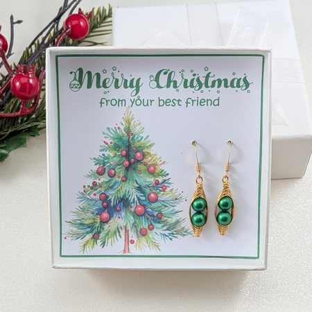 Peapod Chrsitmas Earrings Gift For Best Friend