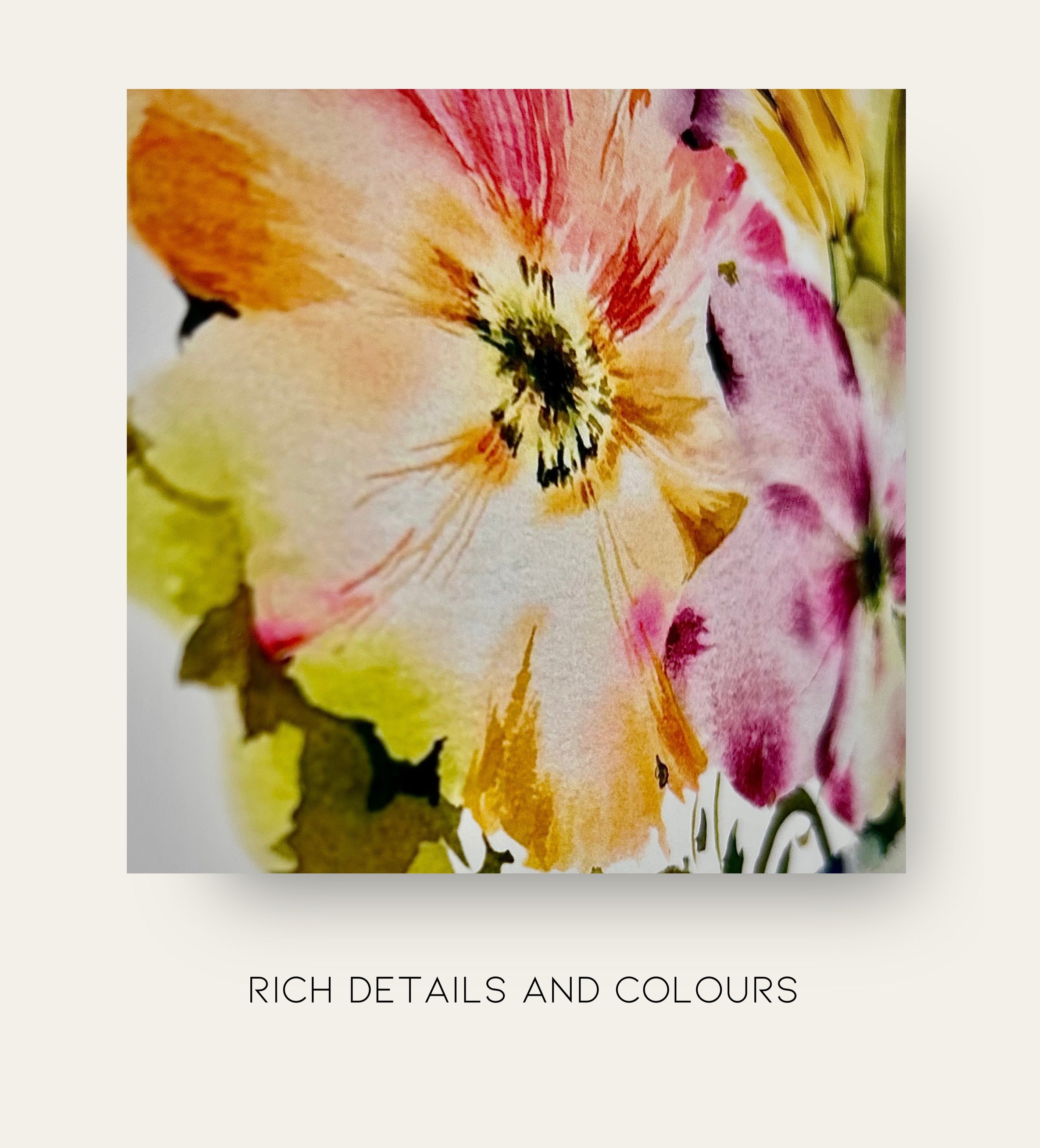 "Blooms In The Breeze" | Handmade | Gift for Her | Archival Botanical Wall Art Print | Original Floral Watercolour Painting | A4, Gallery Print | Free Shipping