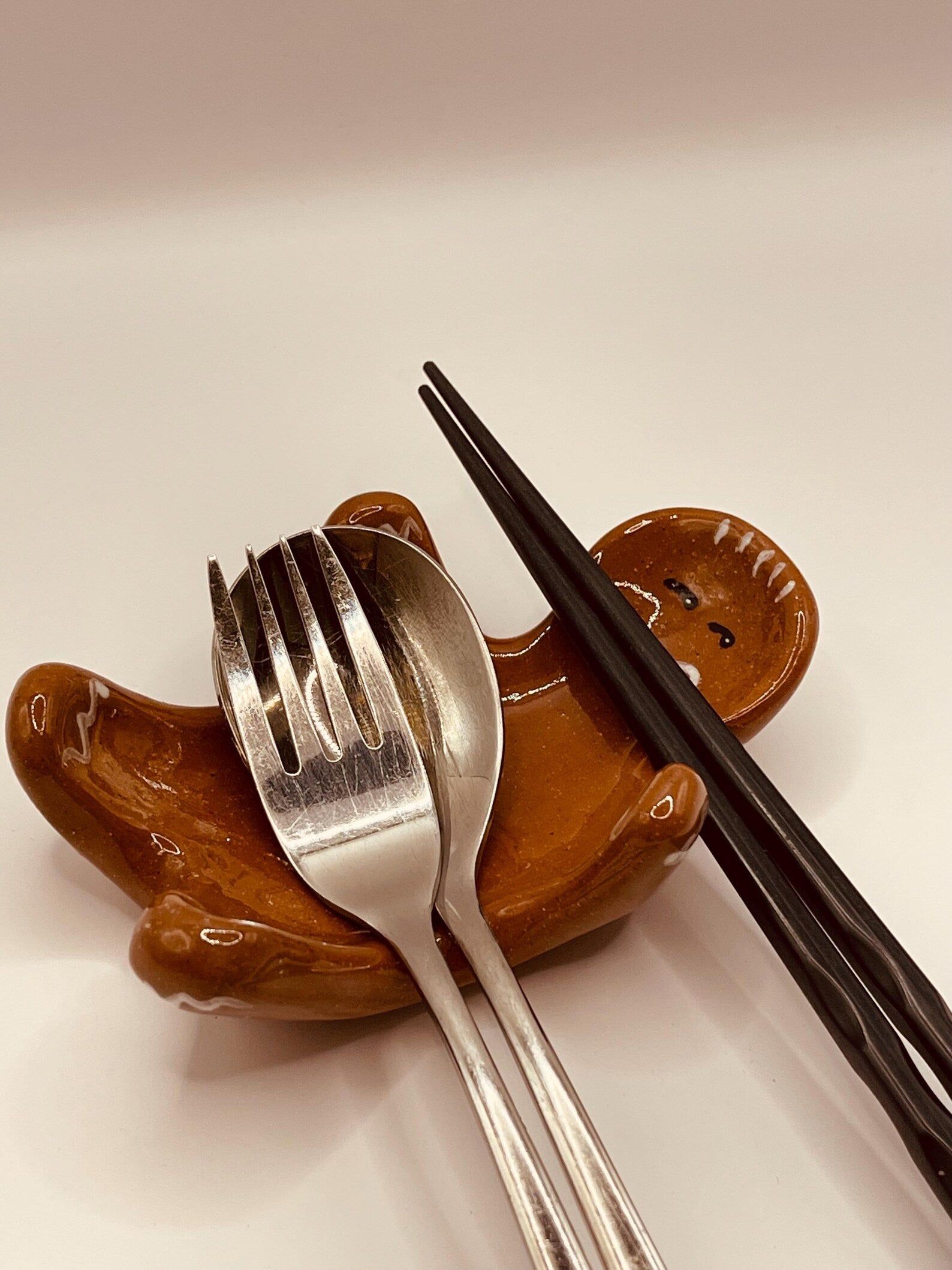 Handmade Gingerbread Man spoon/brush rest or small dish