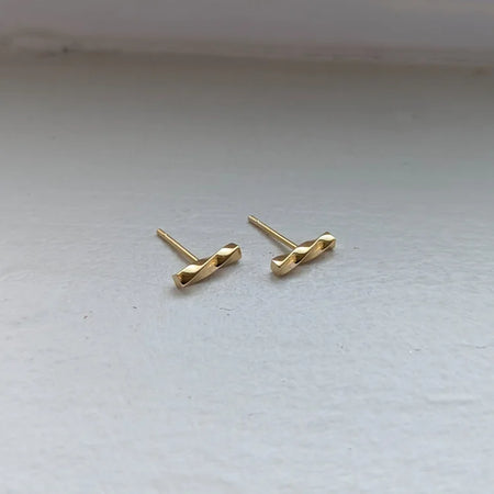 gold plated small twisted studs