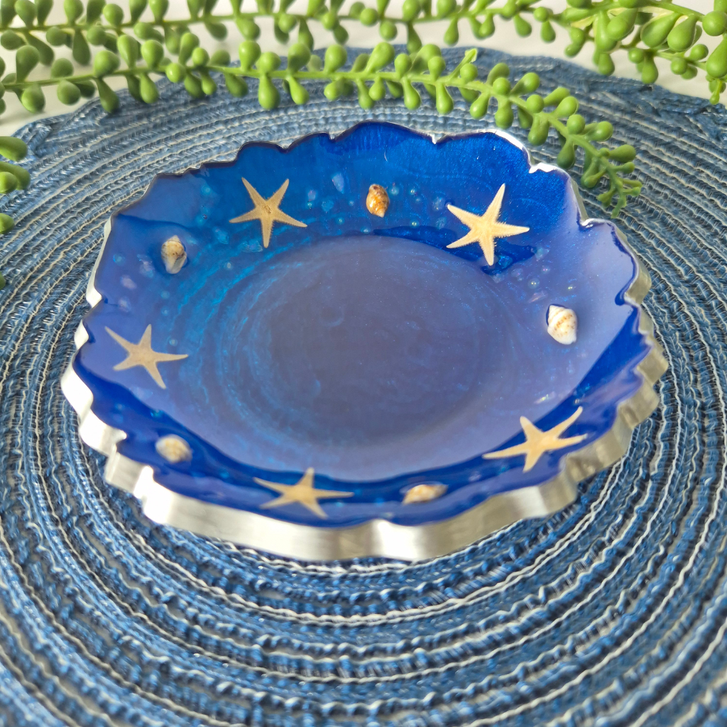 Starfish and Shell Coastal Trinket Dish