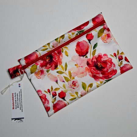 SMALL Wet Bag, Pretty floral fabric, 15cms x 10cms