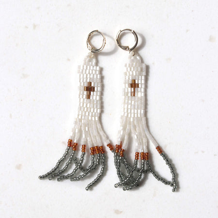 Boho Chic Beaded Cross Earrings