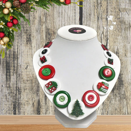 Trim the tree button necklace