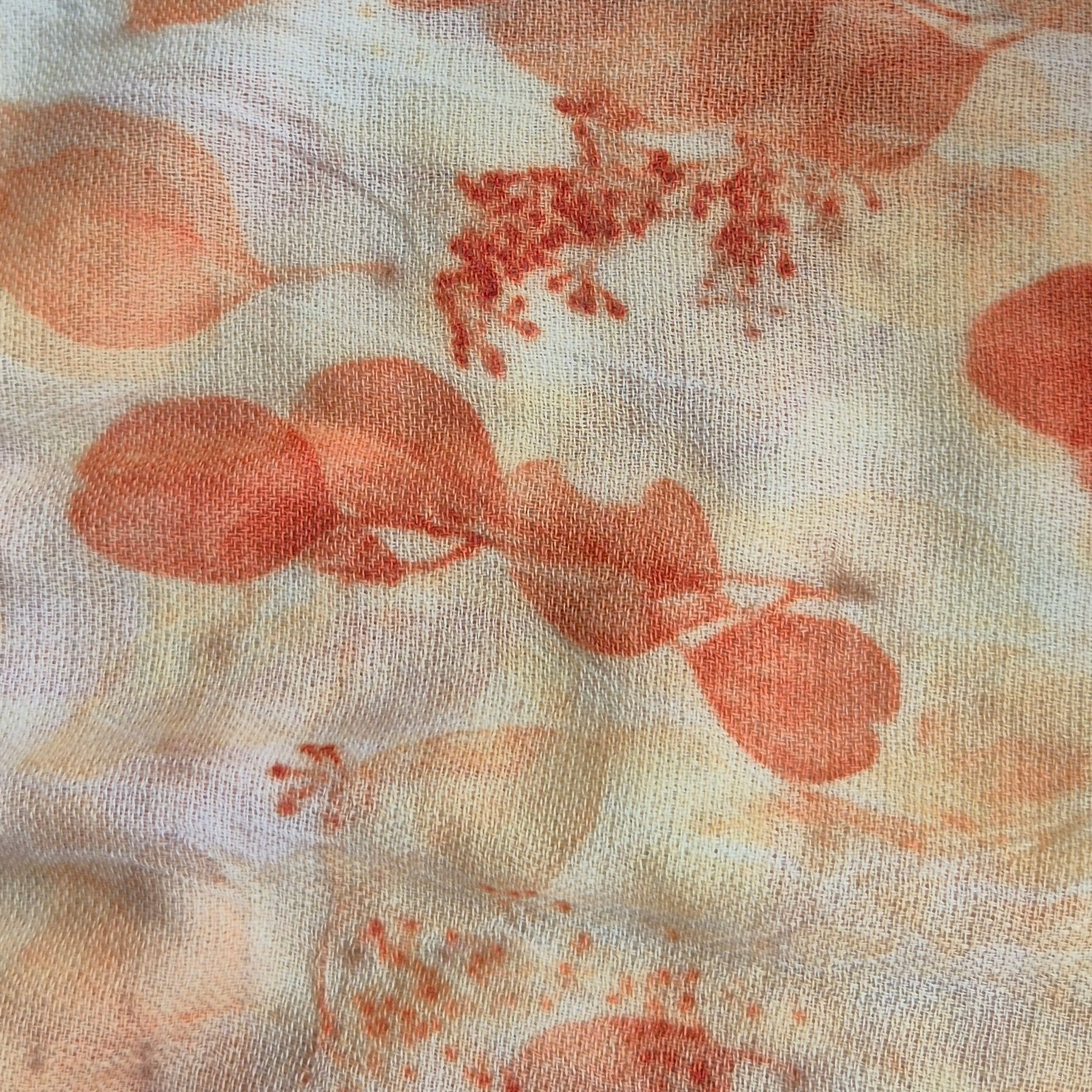 Pure merino wool fine wrap ecoprinted