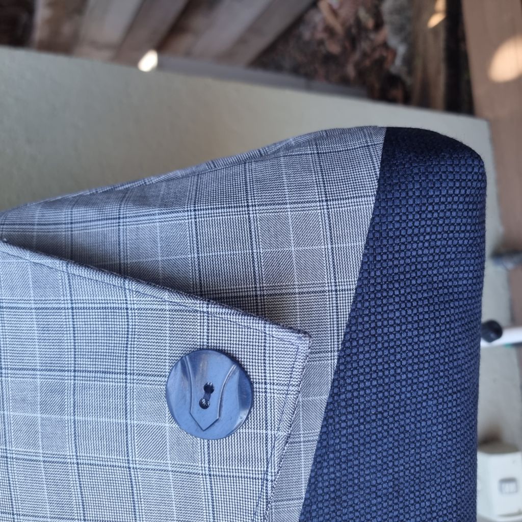 Upcycled classic vintage style handbag - Prince of Wales grey & navy