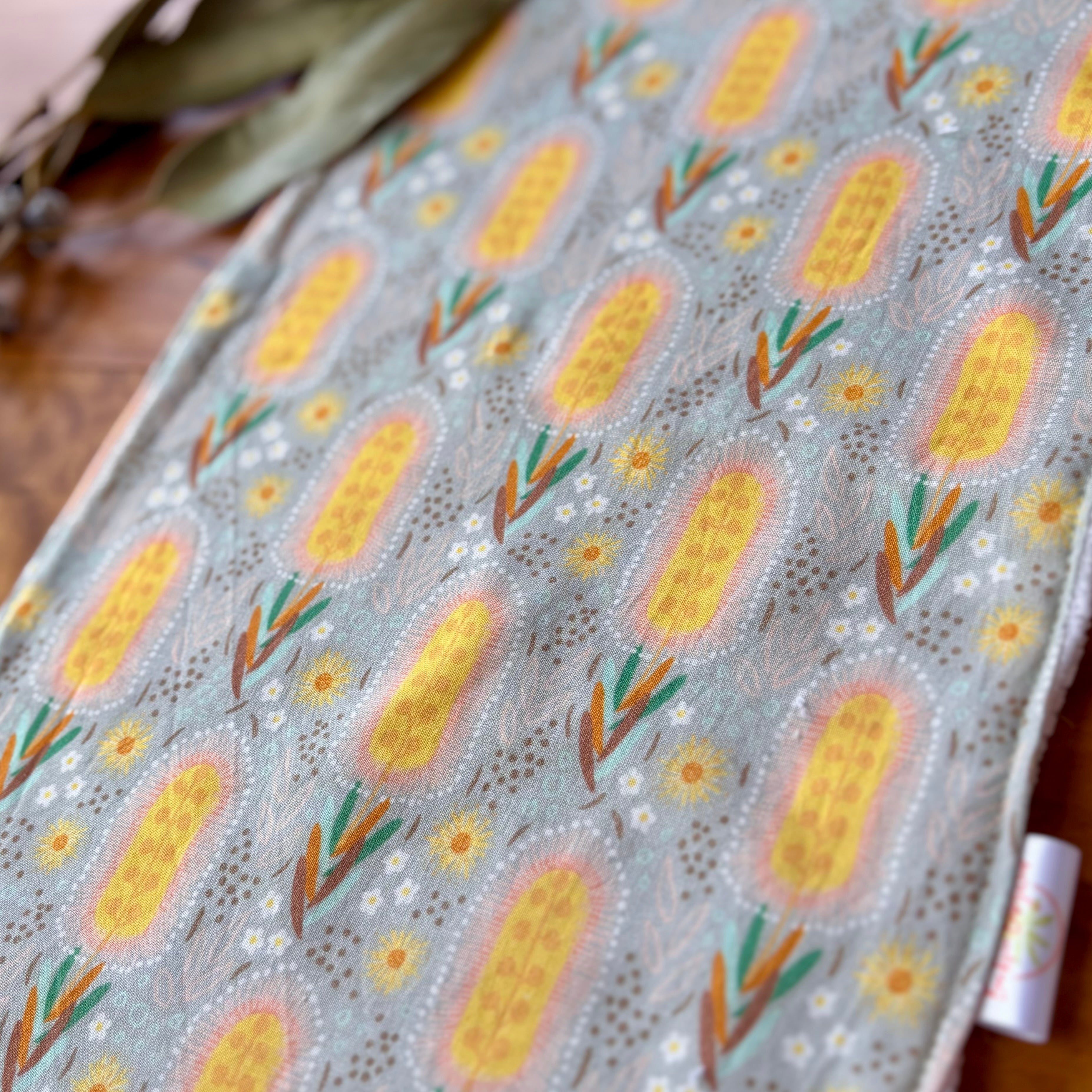 Baby Bib and Burp Cloth Set - Banksias