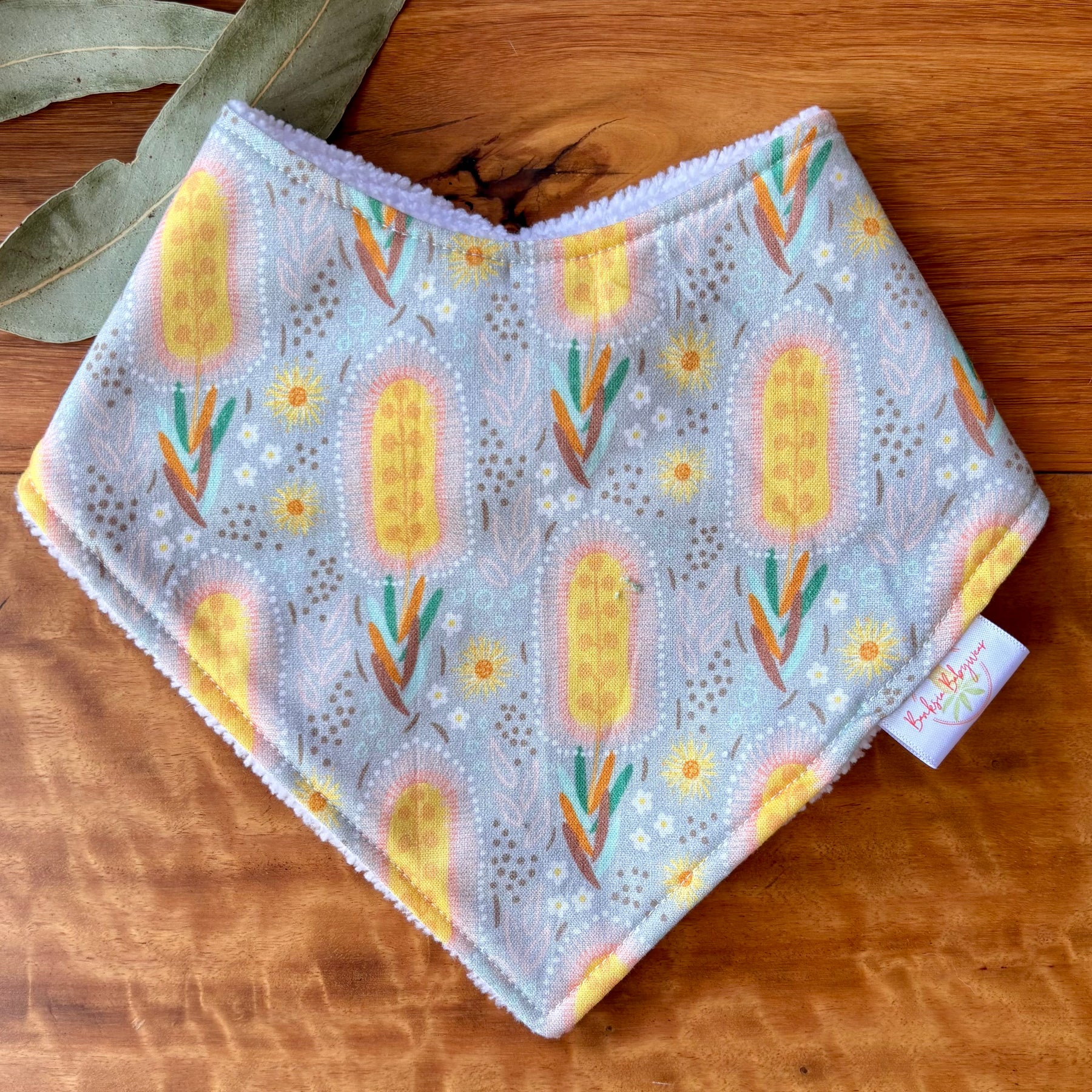 Baby Bib and Burp Cloth Set - Banksias