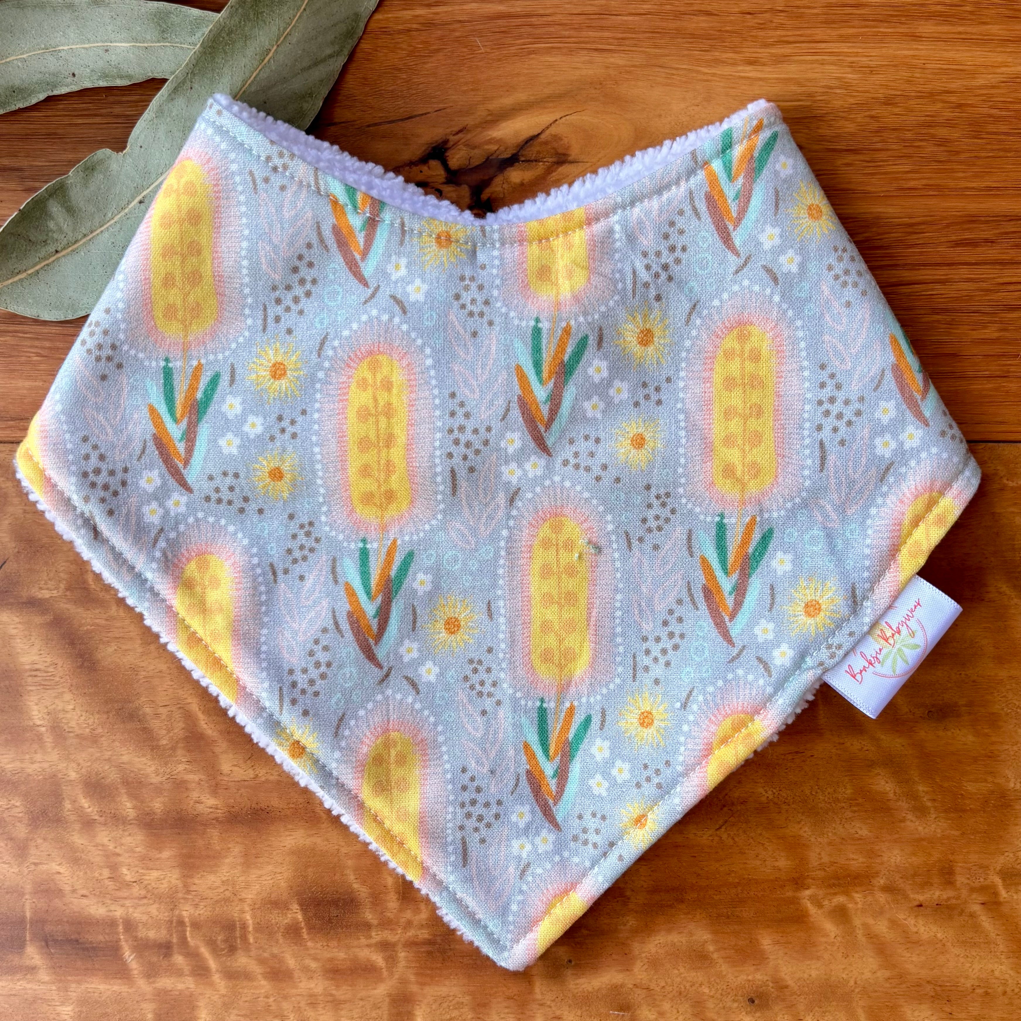 Baby Bib and Burp Cloth Set - Banksias
