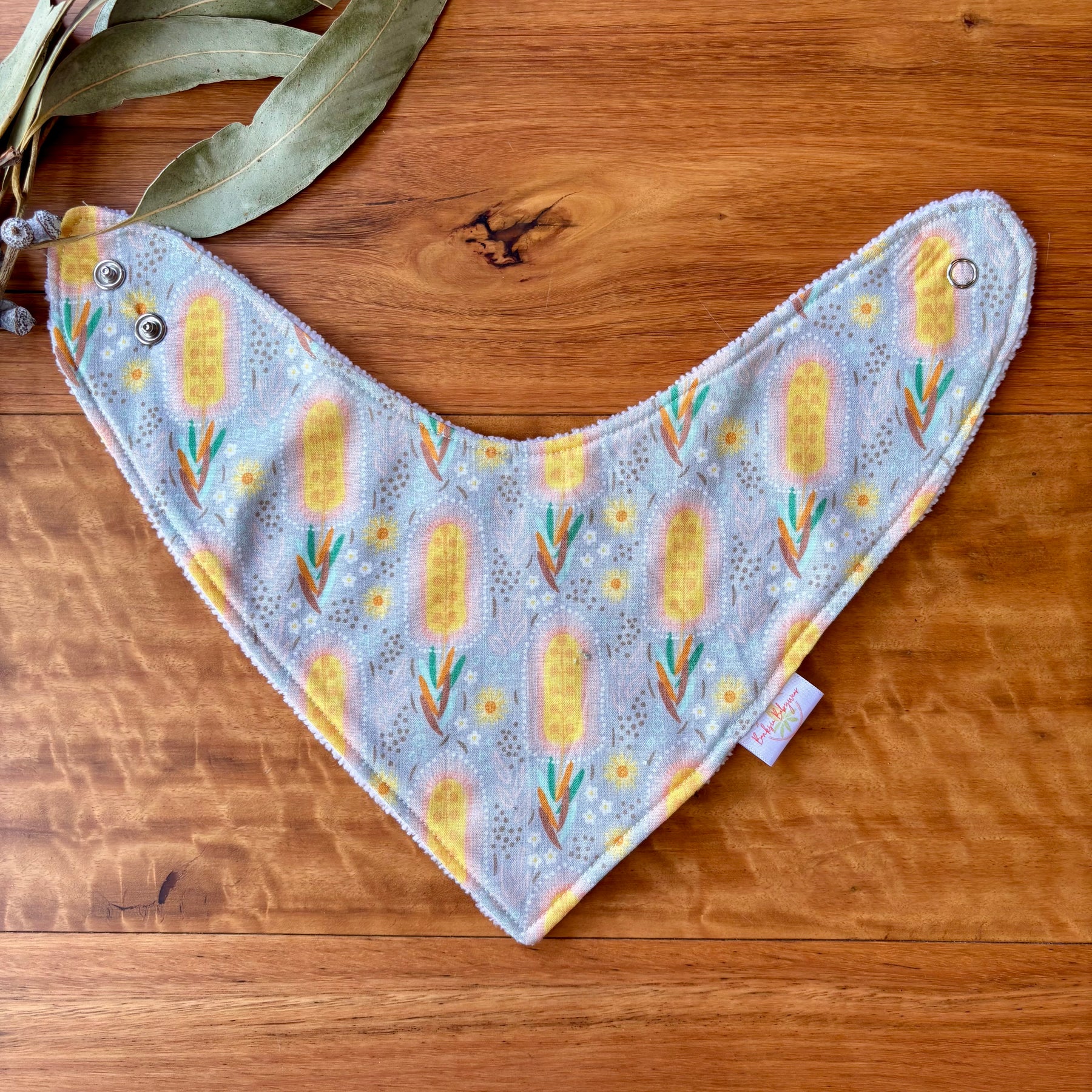 Baby Bib and Burp Cloth Set - Banksias