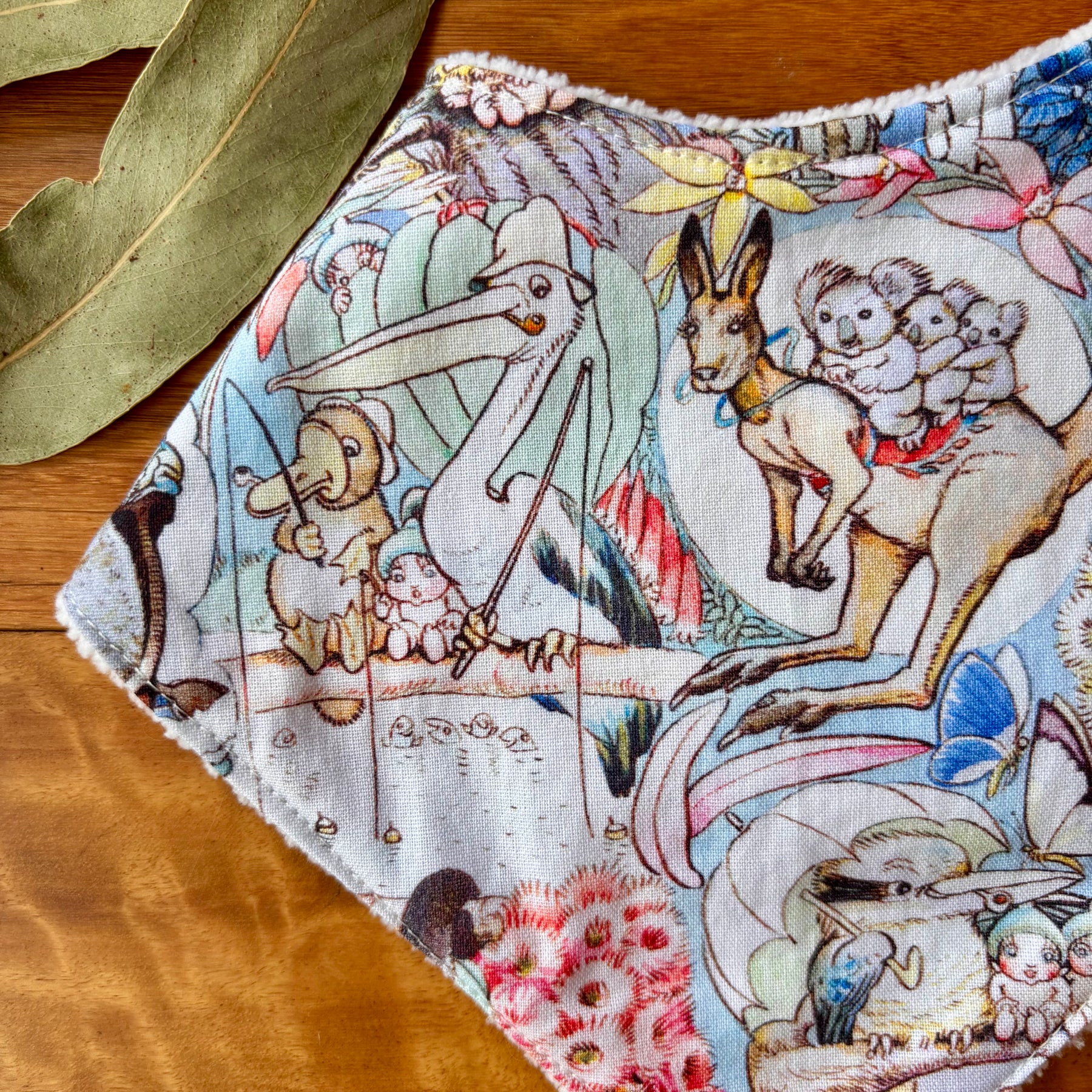 Baby Bib and Burp Cloth Set - Light Blue May Gibbs