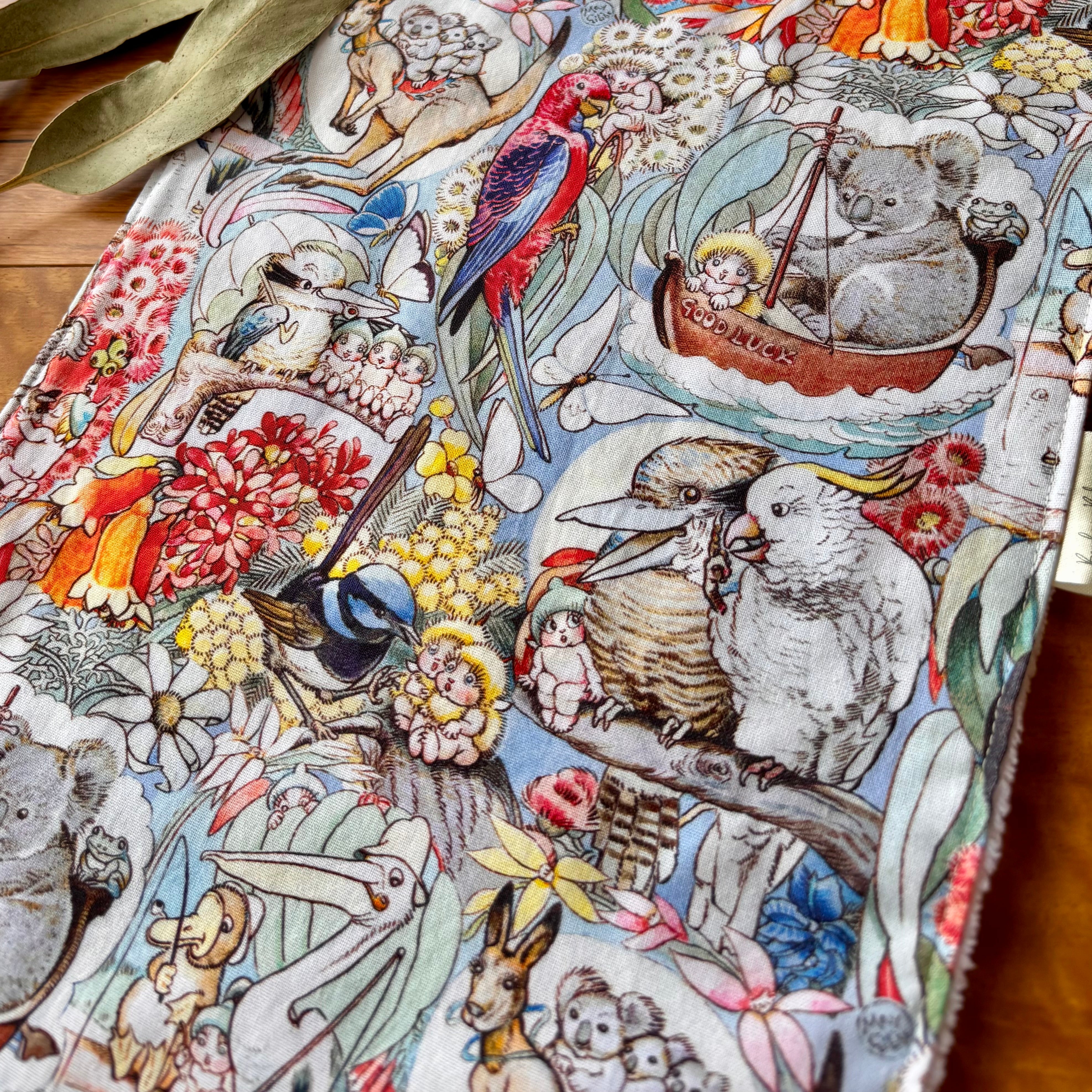Baby Bib and Burp Cloth Set - Light Blue May Gibbs