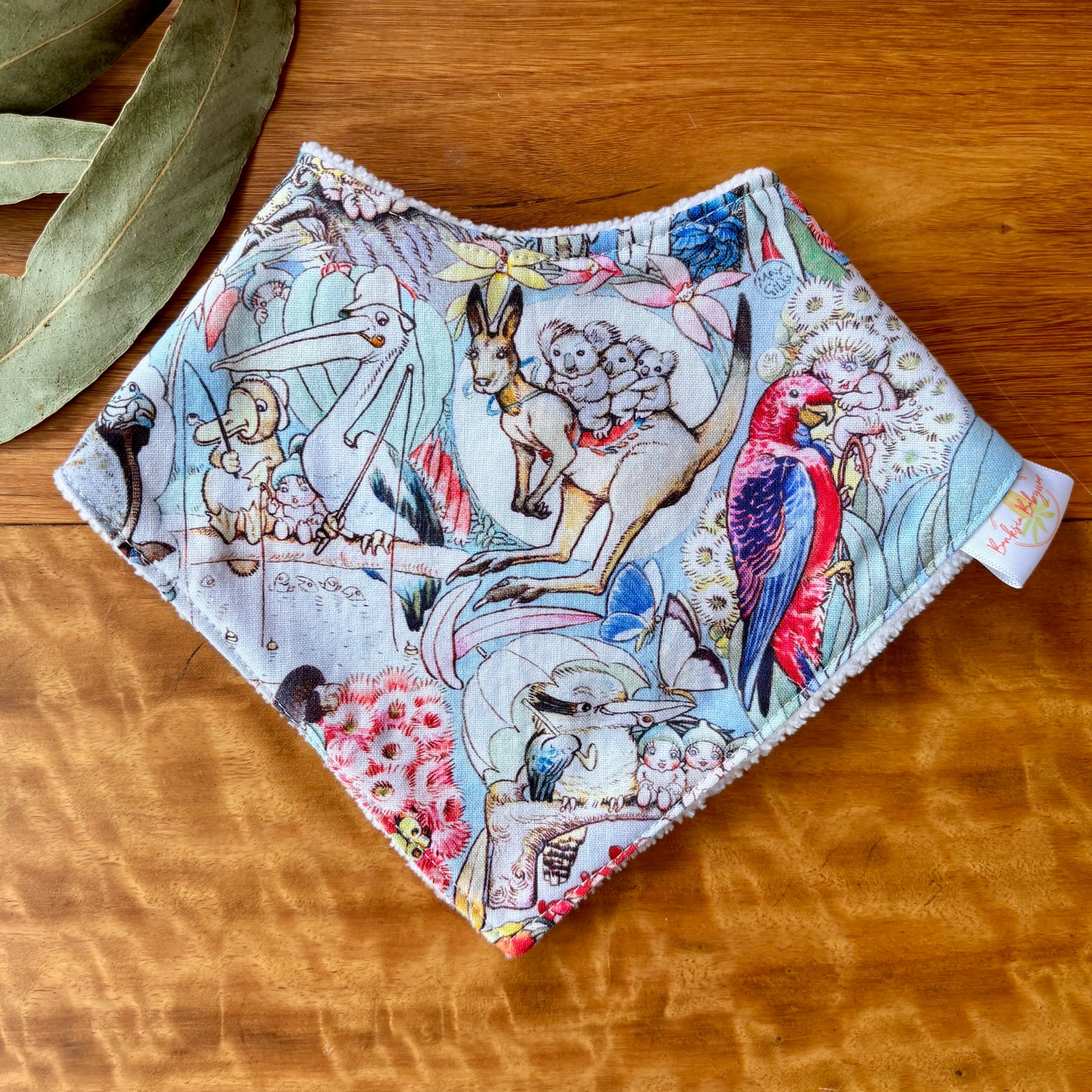 Baby Bib and Burp Cloth Set - Light Blue May Gibbs