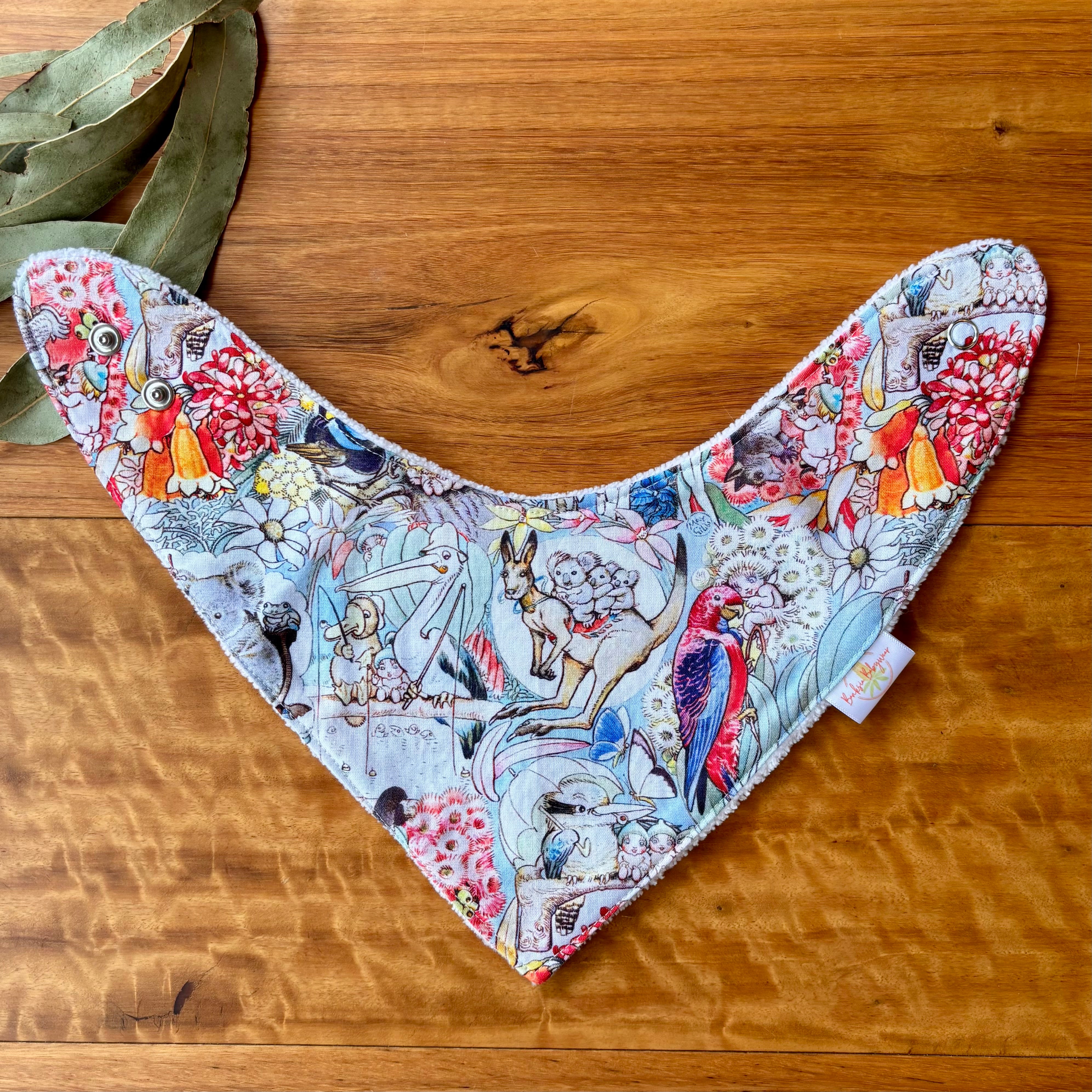 Baby Bib and Burp Cloth Set - Light Blue May Gibbs