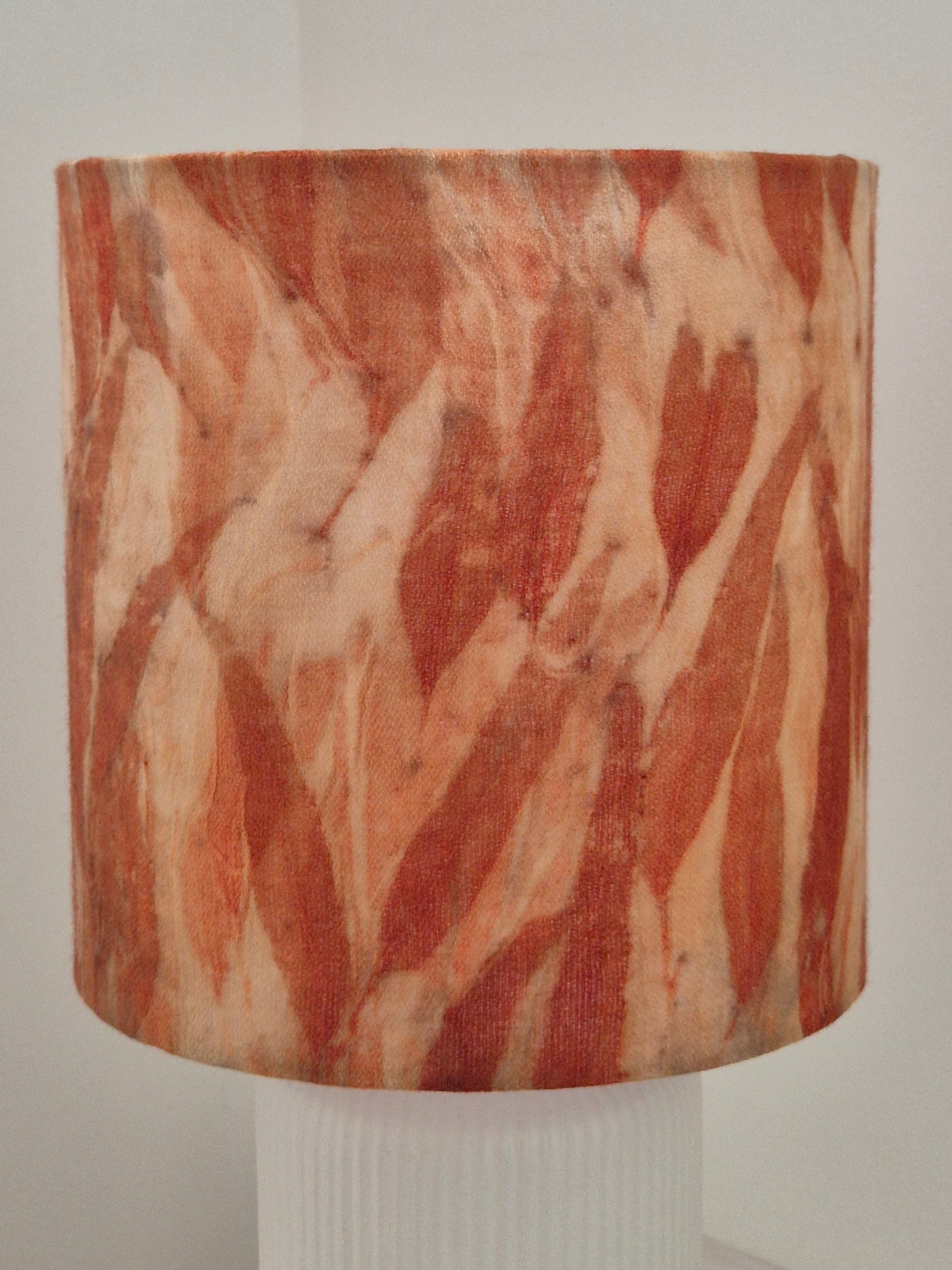 SOLD Gum leaves ecoprinted wool lampshade