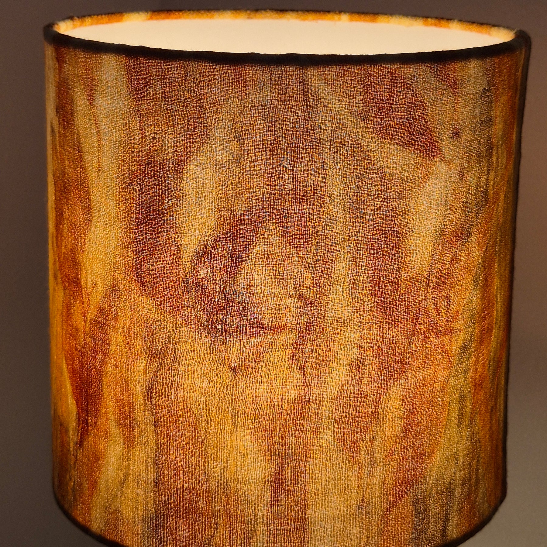 SOLD Gum leaves ecoprinted wool lampshade