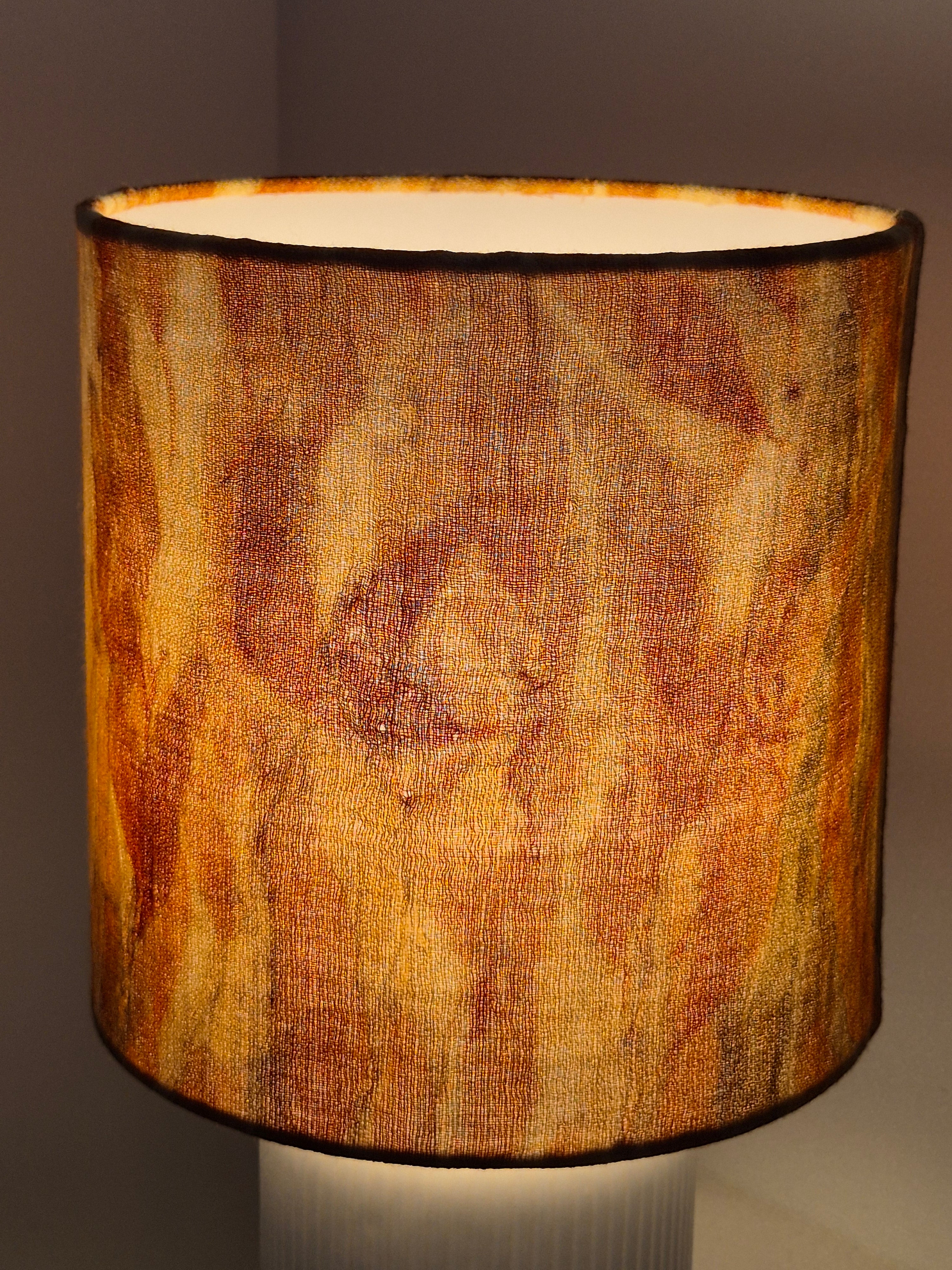 SOLD Gum leaves ecoprinted wool lampshade