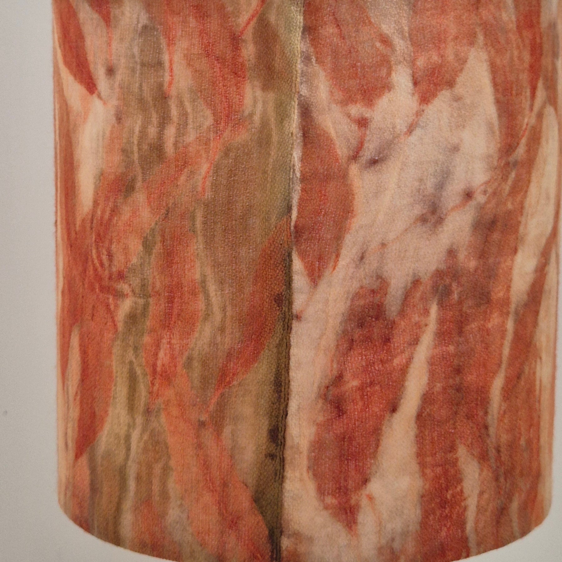SOLD Gum leaves ecoprinted wool lampshade