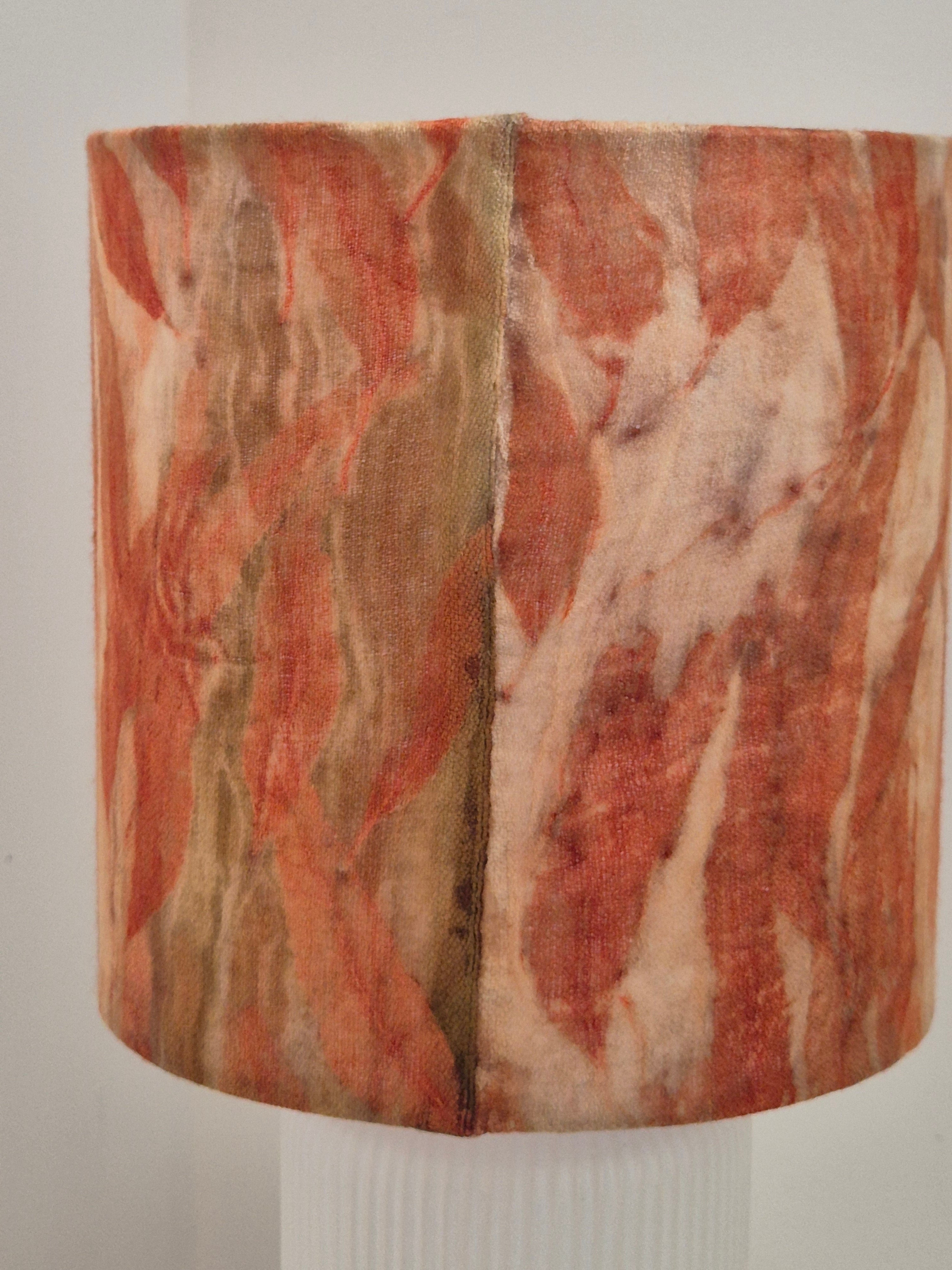 SOLD Gum leaves ecoprinted wool lampshade