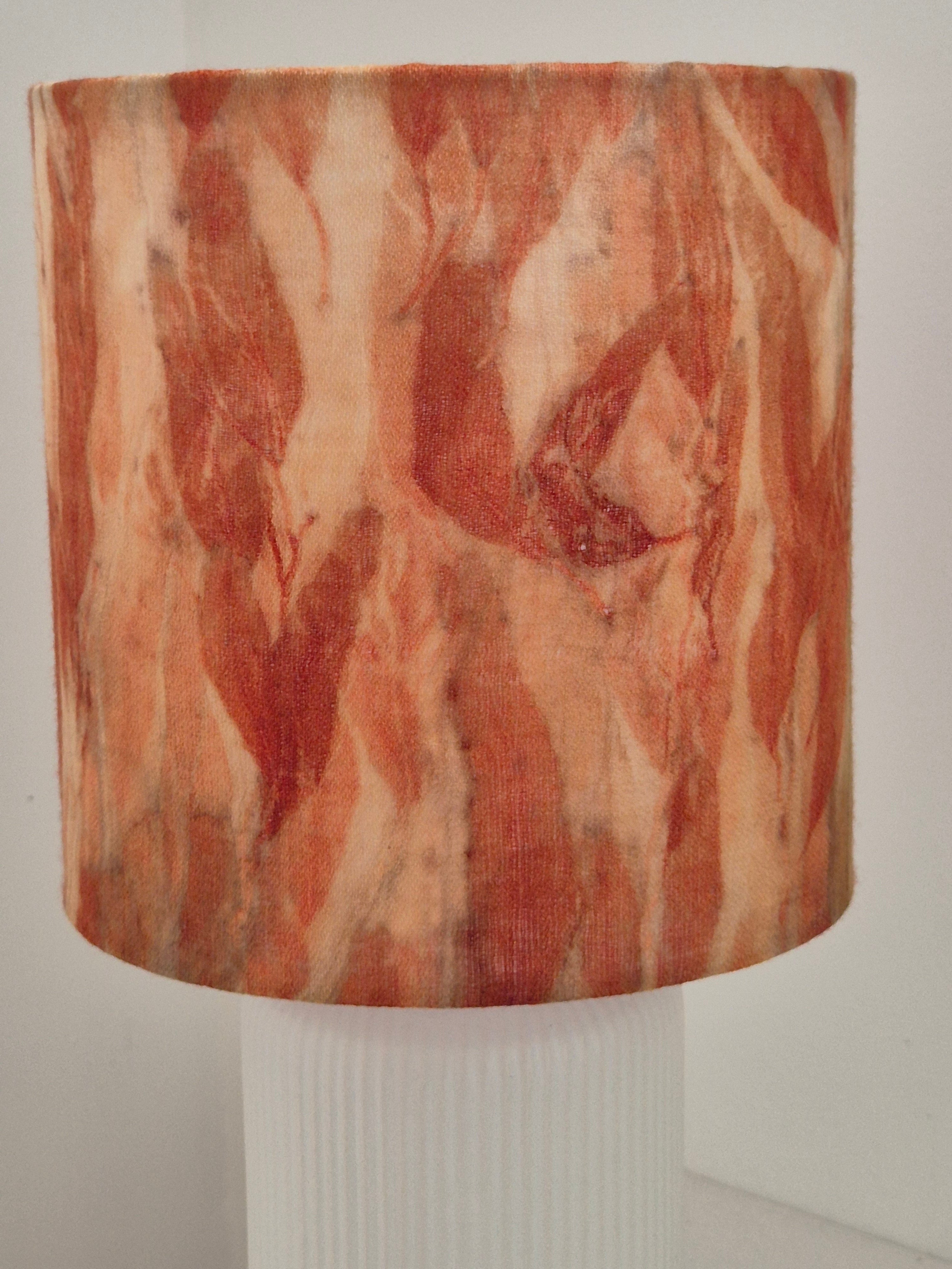 SOLD Gum leaves ecoprinted wool lampshade