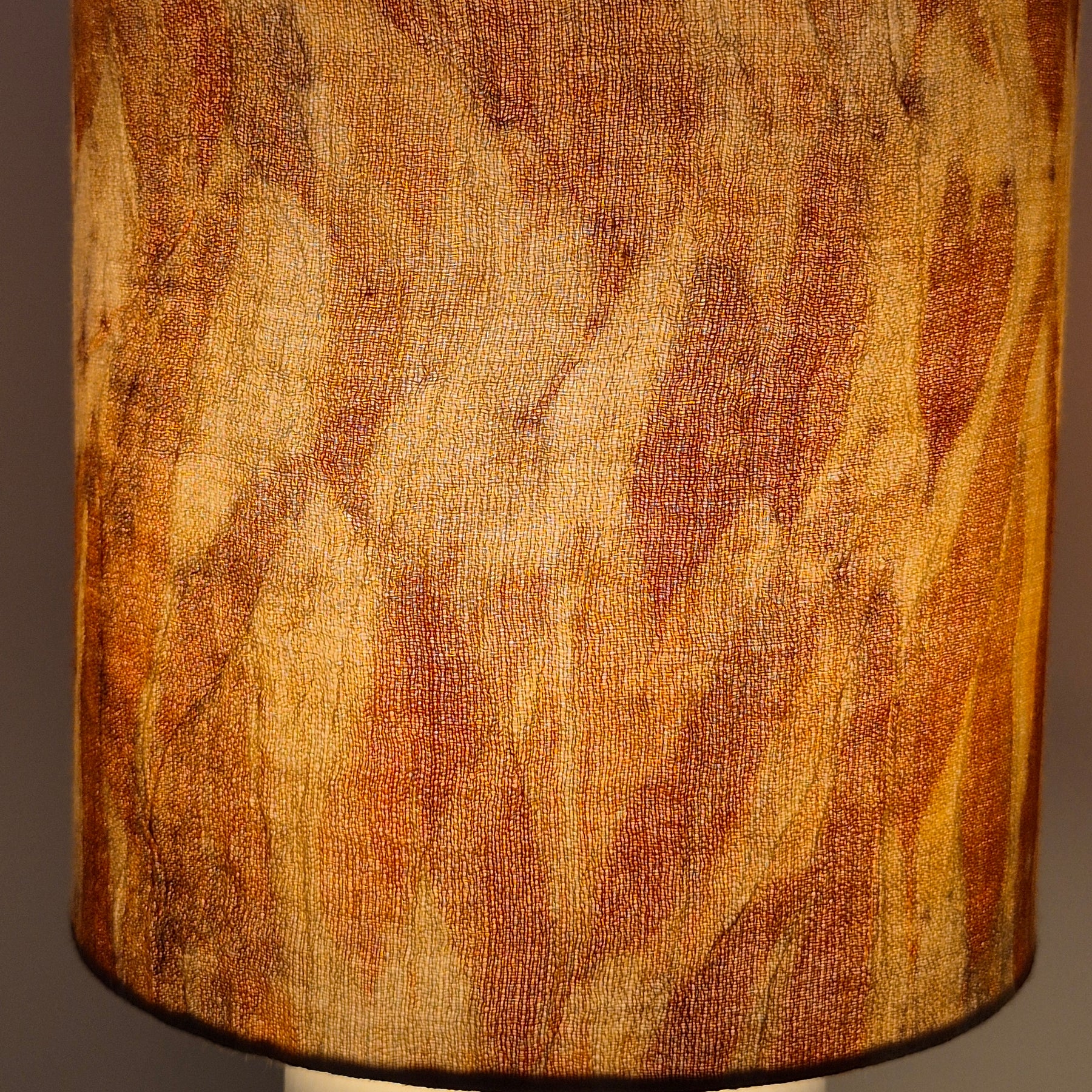 SOLD Gum leaves ecoprinted wool lampshade