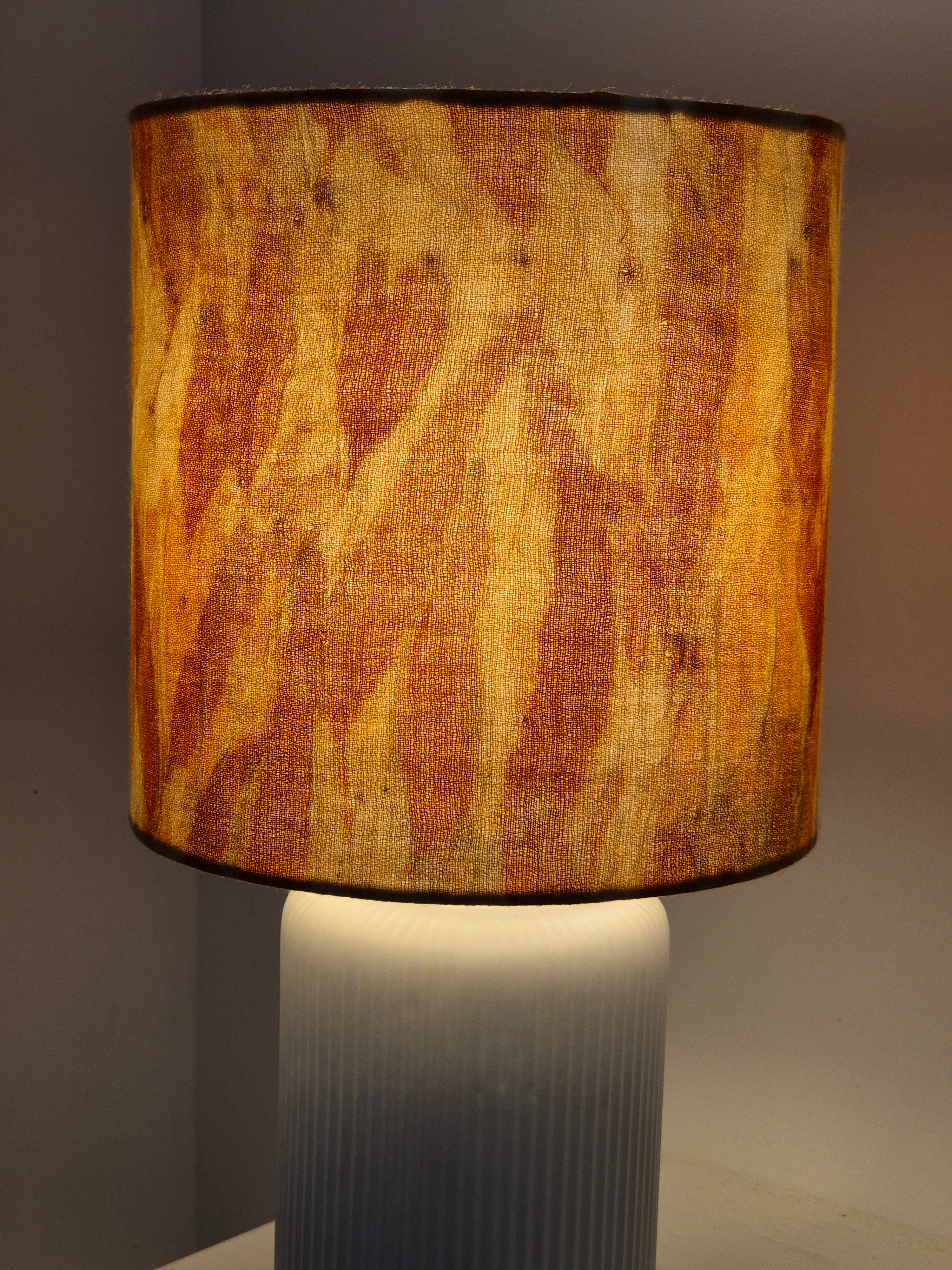 SOLD Gum leaves ecoprinted wool lampshade