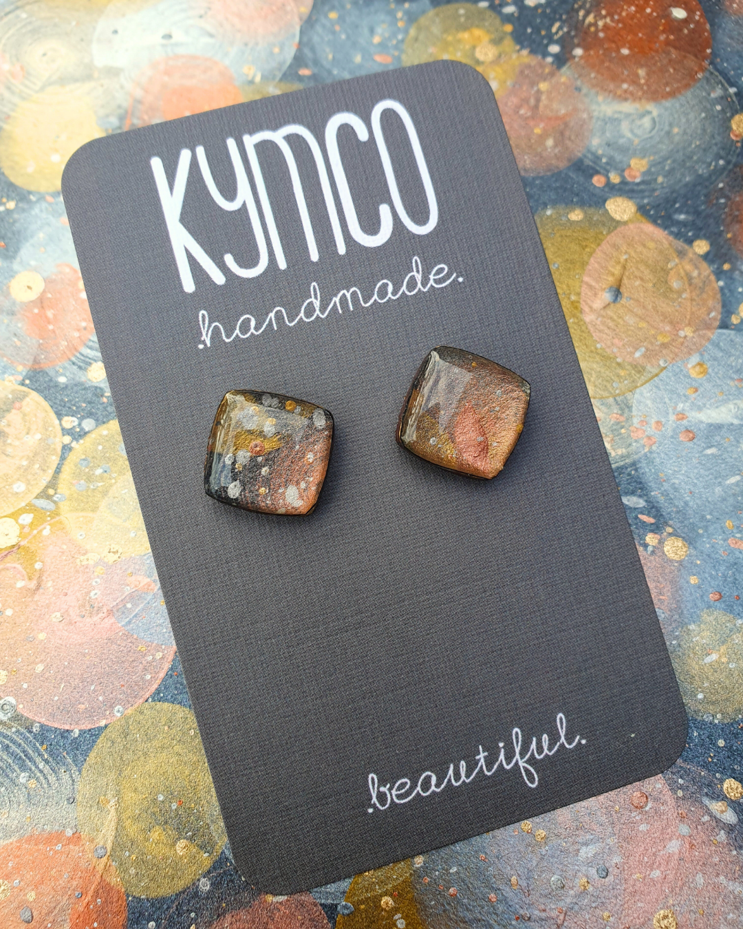 The Desert Dreaming Collection | Resin art jewellery | Medium dangle and stud earrings | Brooch | Pendants