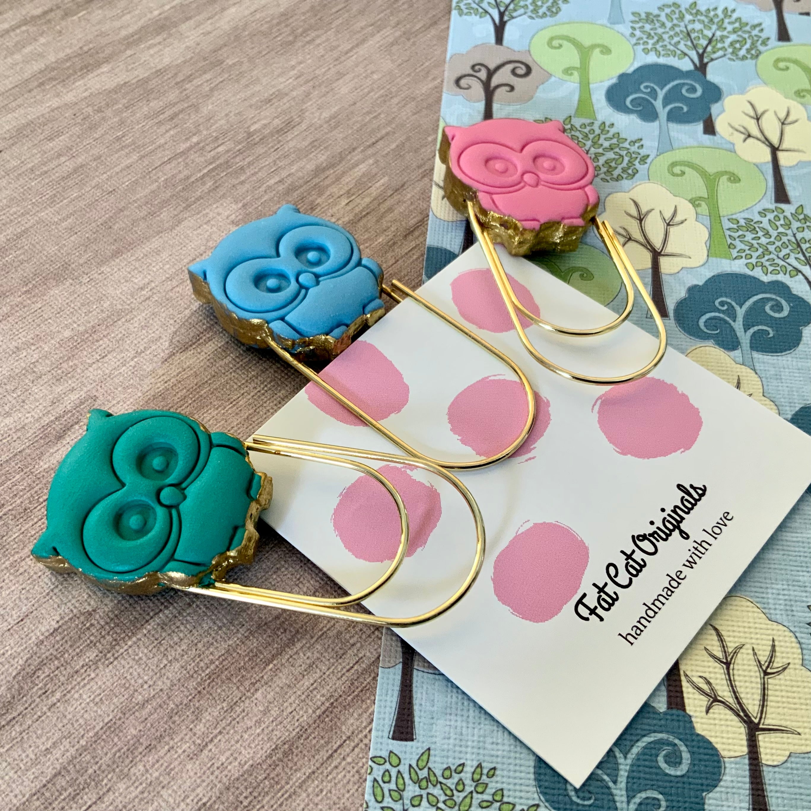 Page Pinchers: Set of 3 Polymer Clay Owls