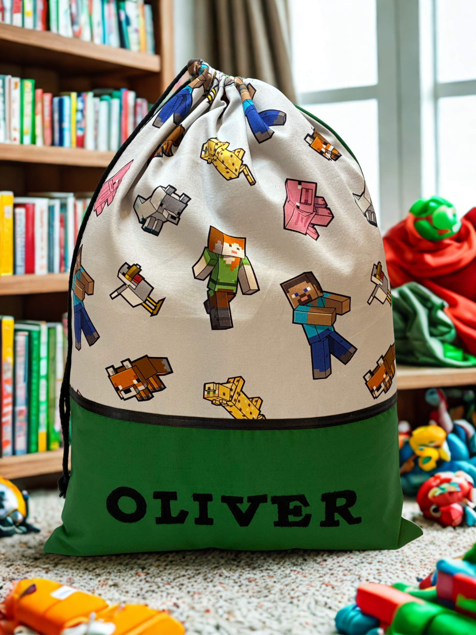Children's Library Bag , Handmade, Personalised