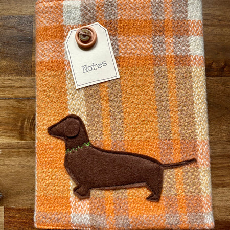 A5 Upcycled Notebook Dachshund - Orange