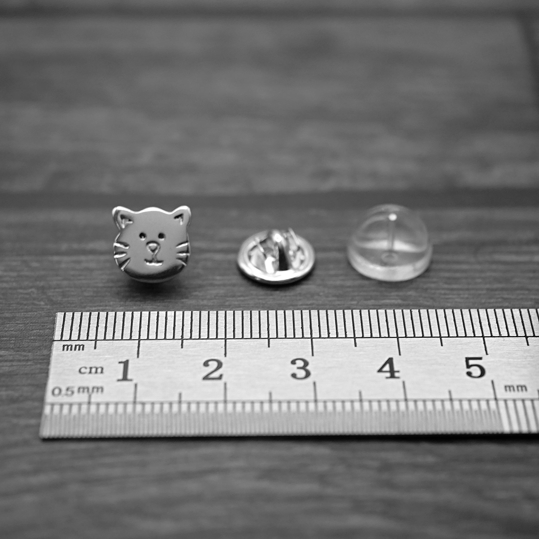 Cat Pin - Handmade Sterling Silver Kitty Brooch Pin