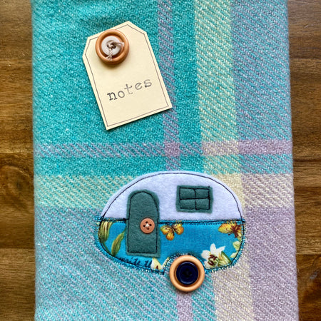 A5 Upcycled Notebook Vintage Caravan - Multi