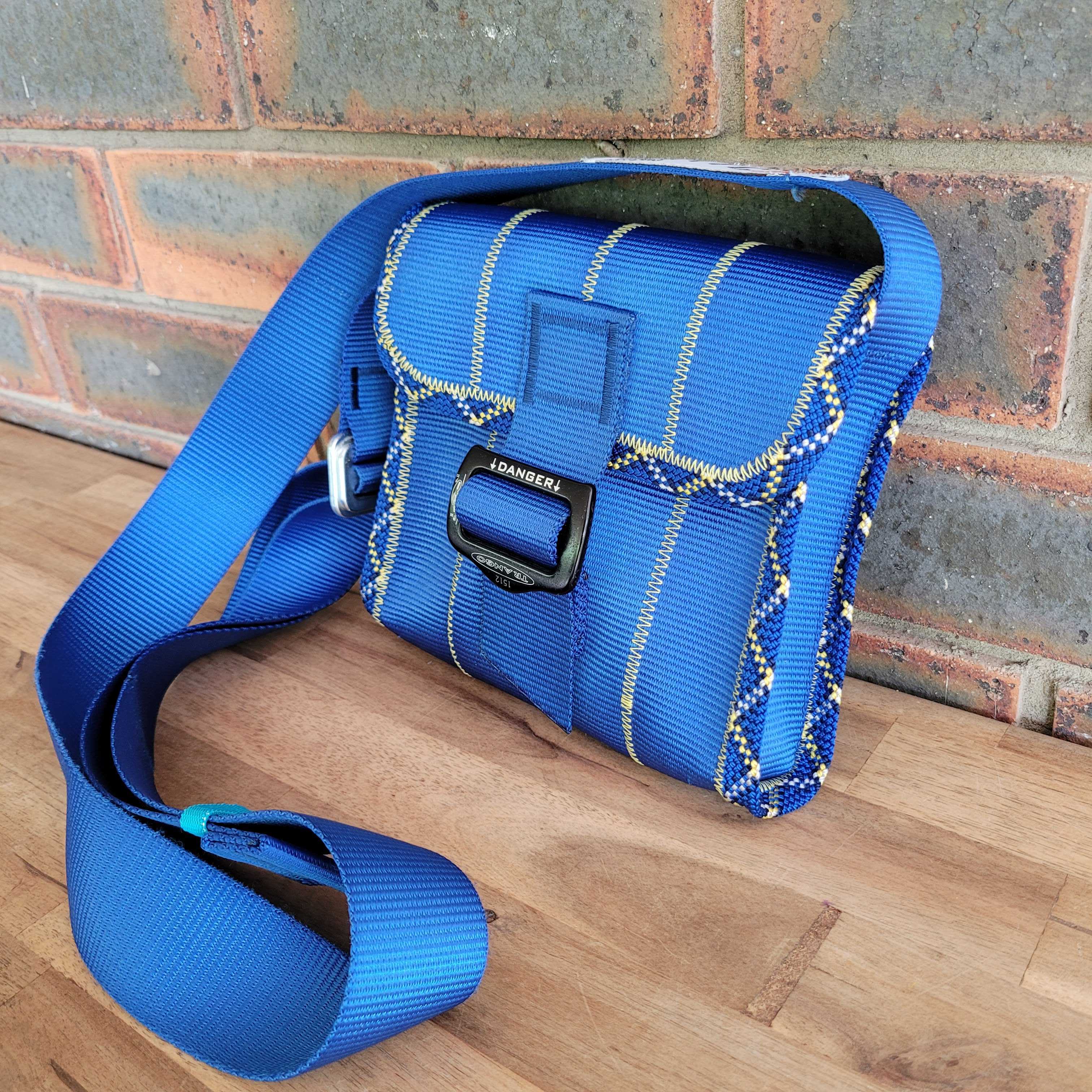 Upcycled Mini Satchel Bag [Blue / Yellow]