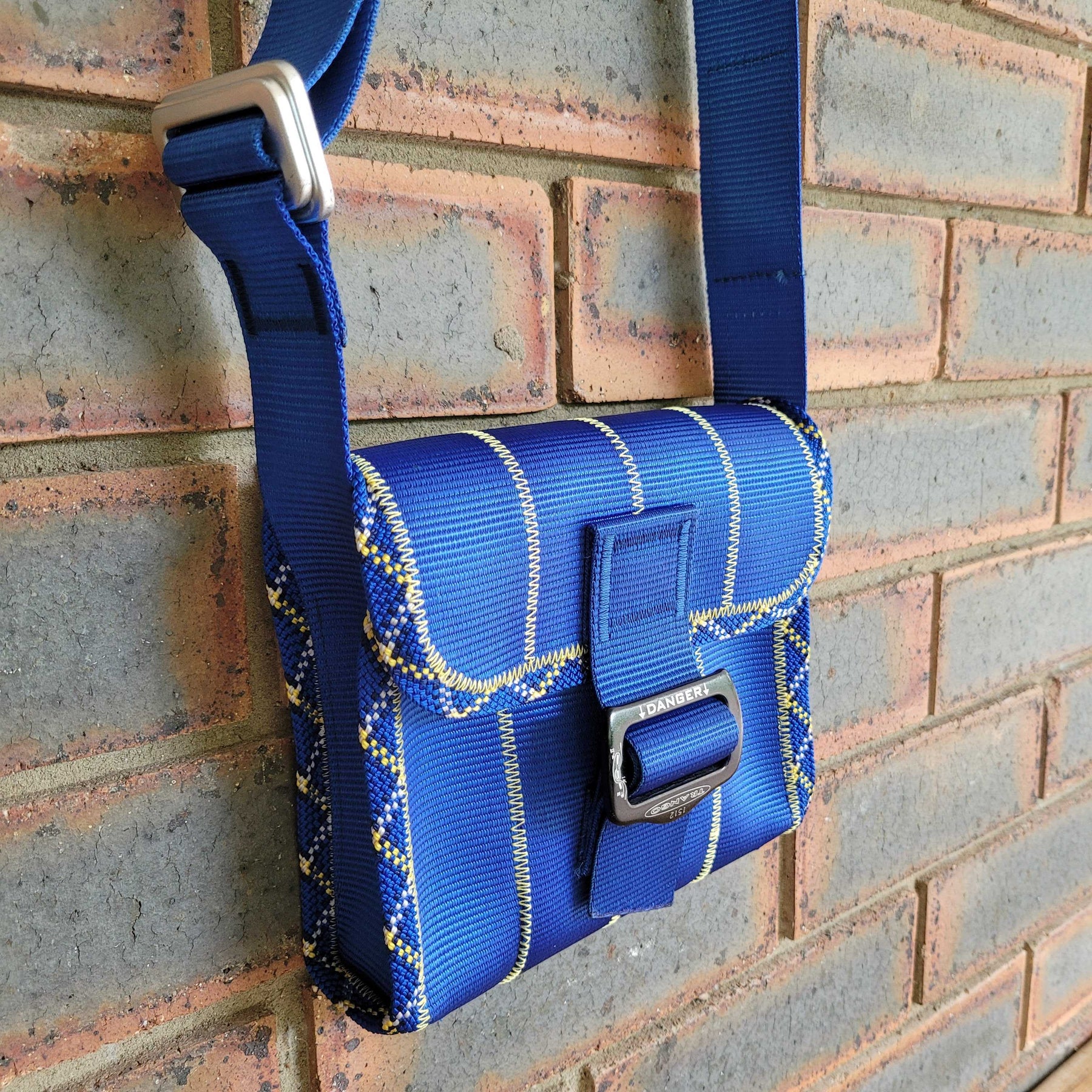 Upcycled Mini Satchel Bag [Blue / Yellow]