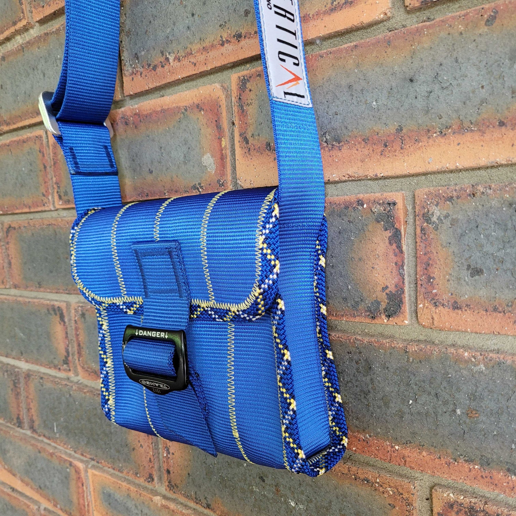 Upcycled Mini Satchel Bag [Blue / Yellow]