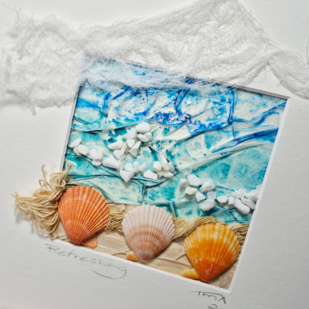 Mixed media artwork called Refreshing