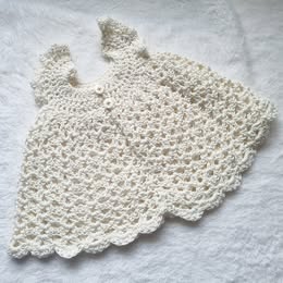 Handmade, Newborn, Crochet Dress, Organic Cotton | Bespoke, E021