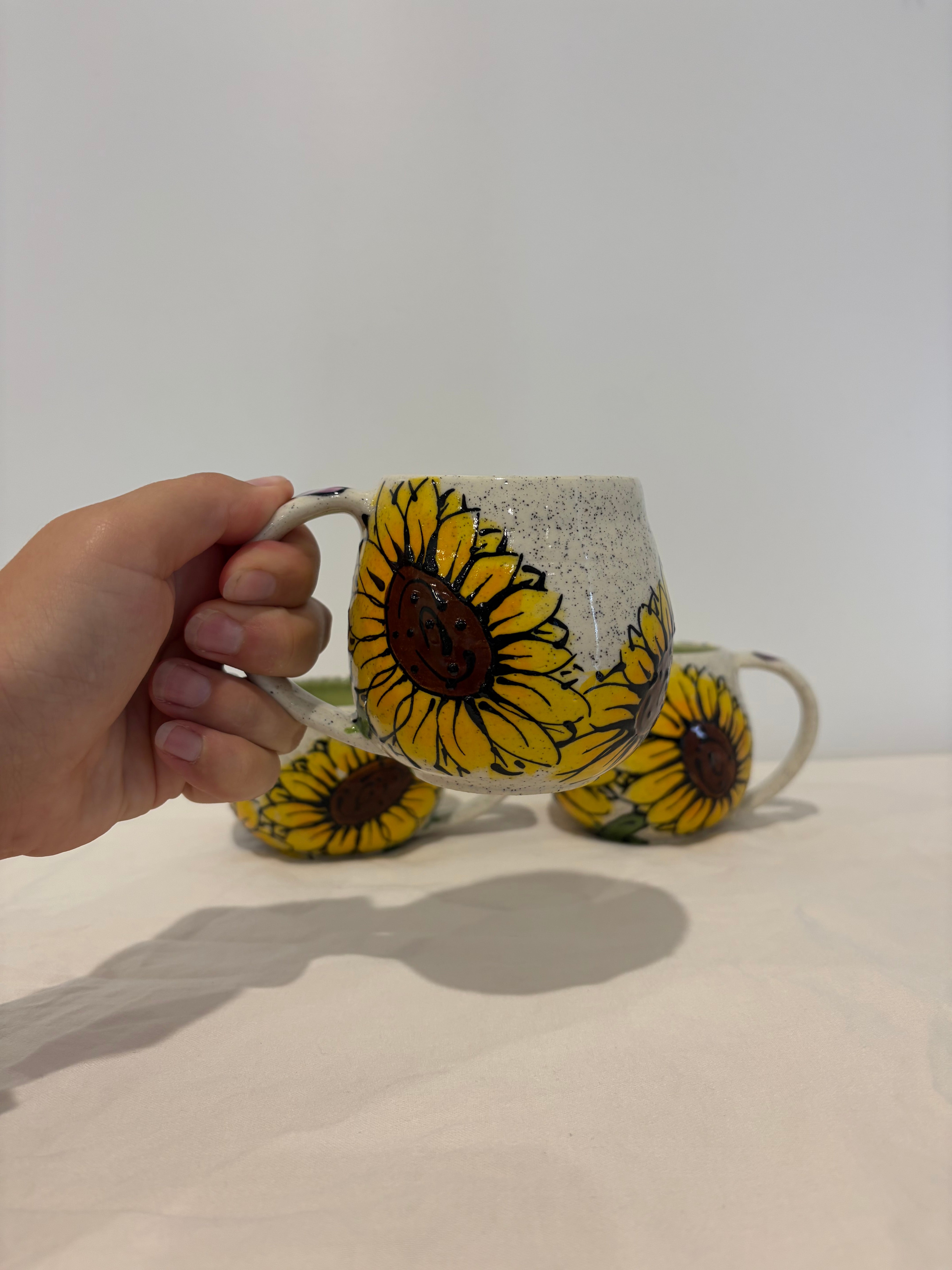 Handmade Sunflower Mugs
