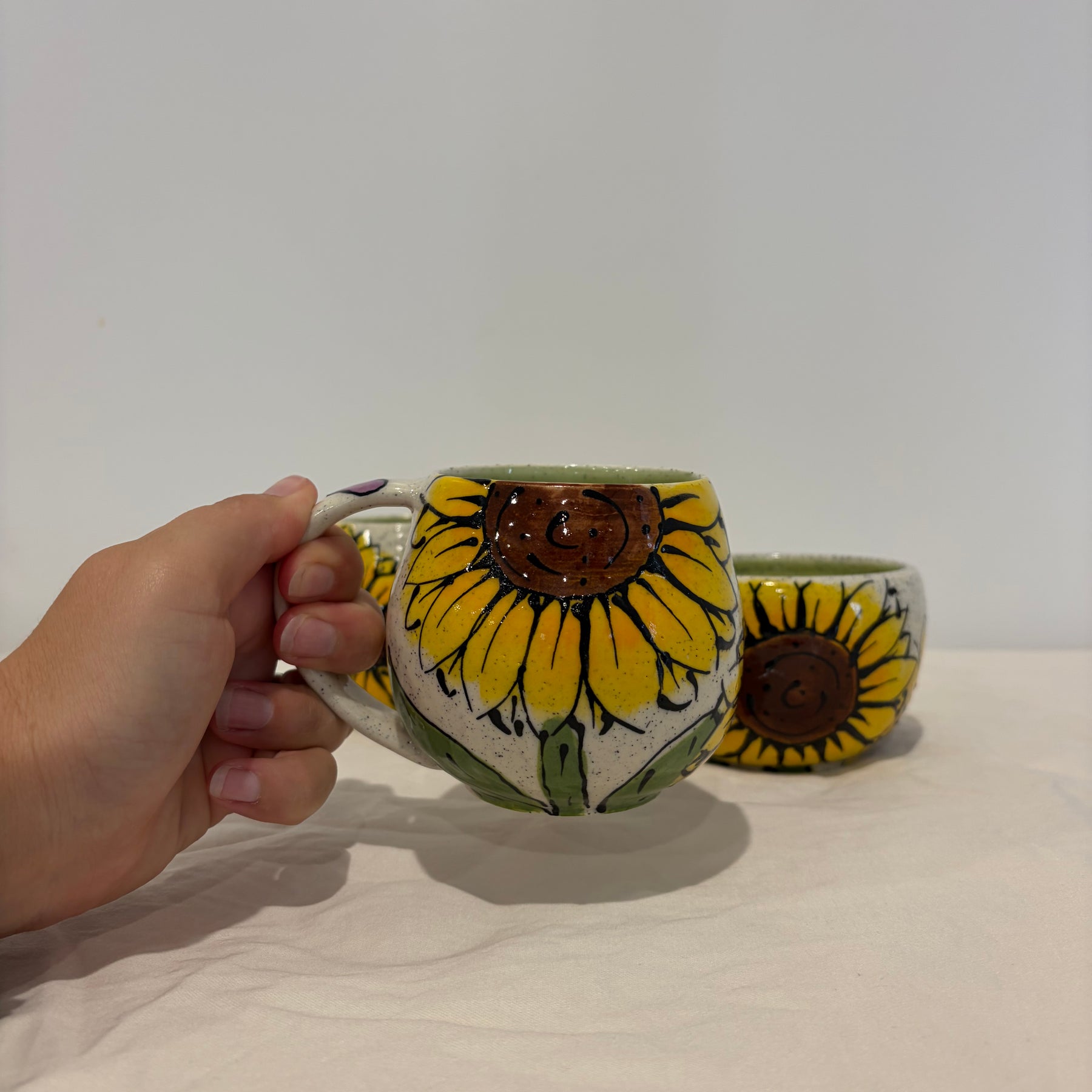 Handmade Sunflower Mugs