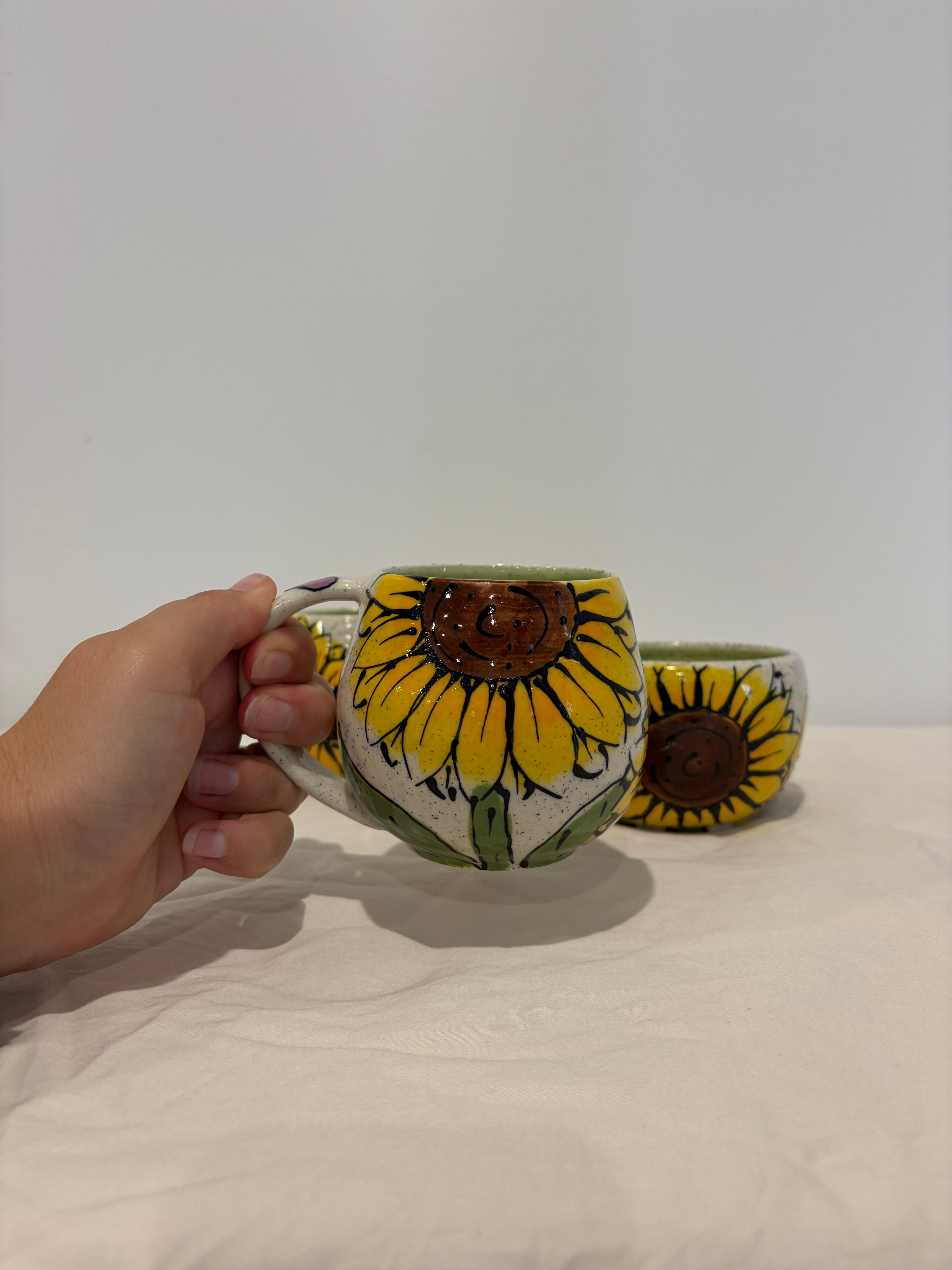 Handmade Sunflower Mugs