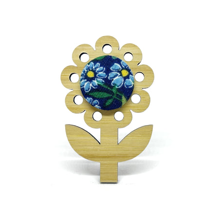 Sunflower Brooch - Blue