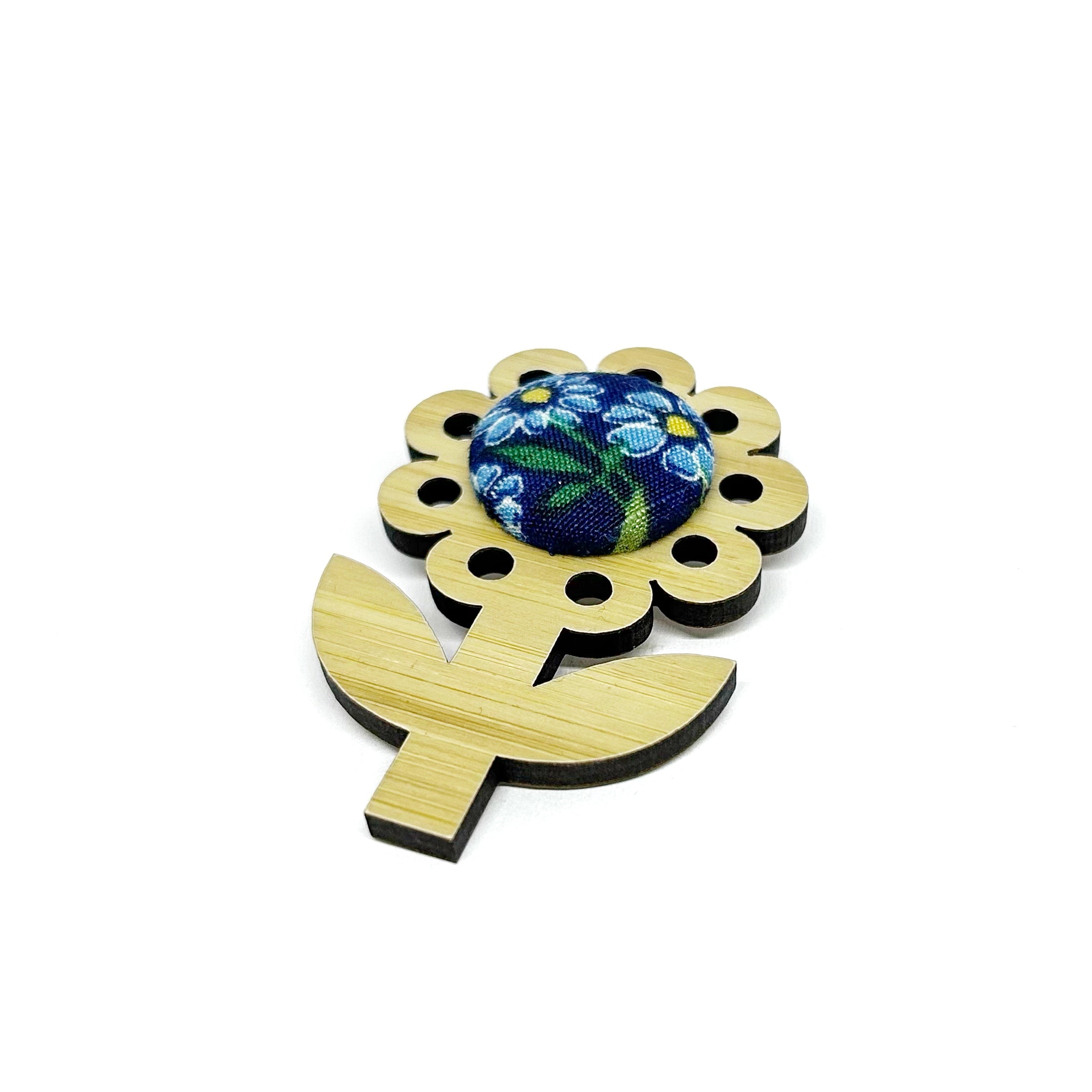 Sunflower Brooch - Blue