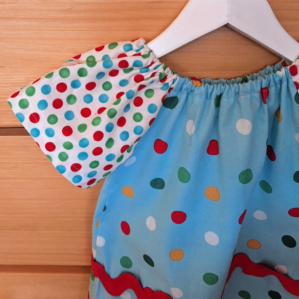 Handmade Girls Christmas Dress with Spots | Size 2